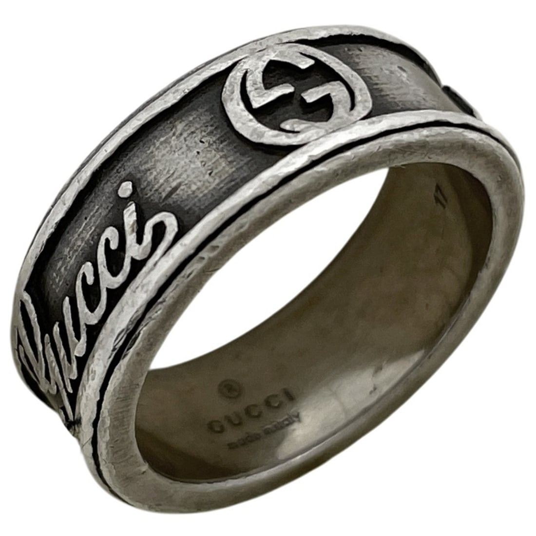 Gucci Interlocking G Ring, trademark ring, sterling silver (925), women's. (1 of 9)