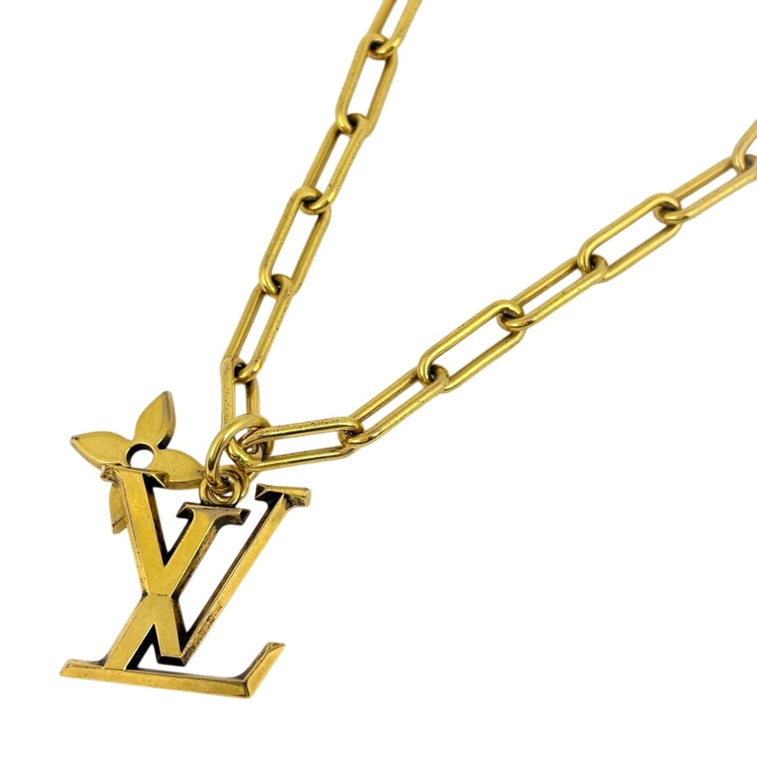 Louis Vuitton Collier LV Flower Necklace GP Gold Women's (1 of 6)