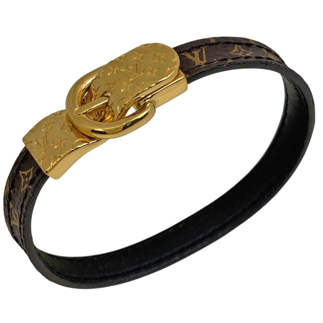 Louis Vuitton Fashion Your LV Bracelet, Monogram GP Brown Gold, Women's.: --- Catalog ---Category: SizeLength: 17.5cm / 6.88''Total Length: 21.3cm / 8.38''Category: DesignType: Charm braceletColor: Brown, Gold, MonogramGender: WomenMaterial: Gold plating, MonogramCategory: 