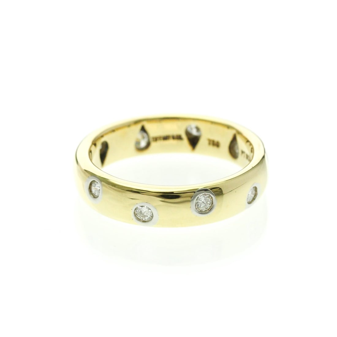 Tiffany Dots Diamond Ring Yellow Gold (18K) Fashion Diamond Band Ring Gold (1 of 9)