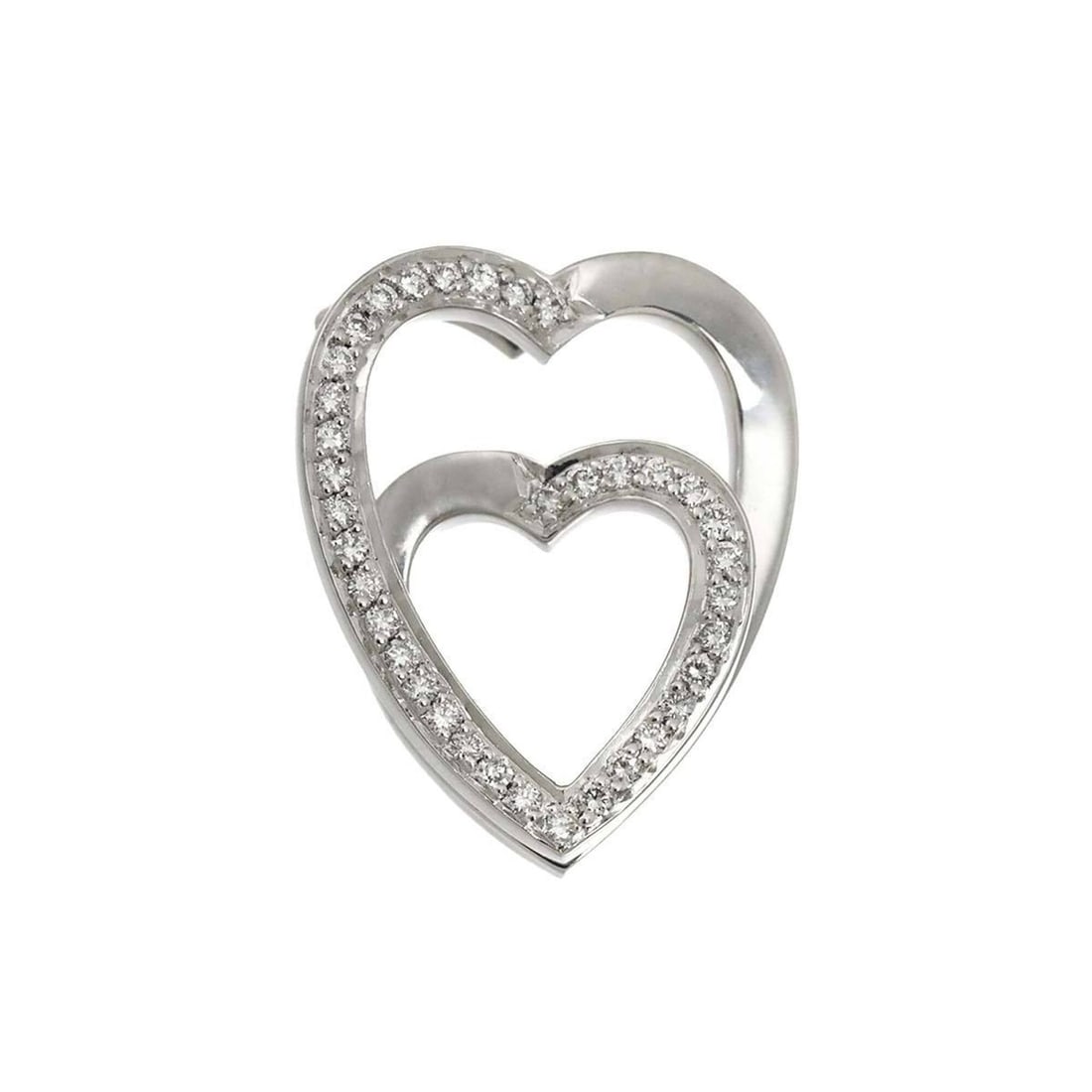 Cartier Interlaced Heart Diamond Pendant Top, 18K White Gold (750), Charm: --- Catalog ---Category: SizeWeight: 5.5g / 0.19oz.Pendant Size: 17.7mm x 15.4mm / 0.69'' x 0.6''Category: DesignStone: DiamondMetal Purity: 18KPendant Type: PendantNecklace Type: PendantCategory: Gen