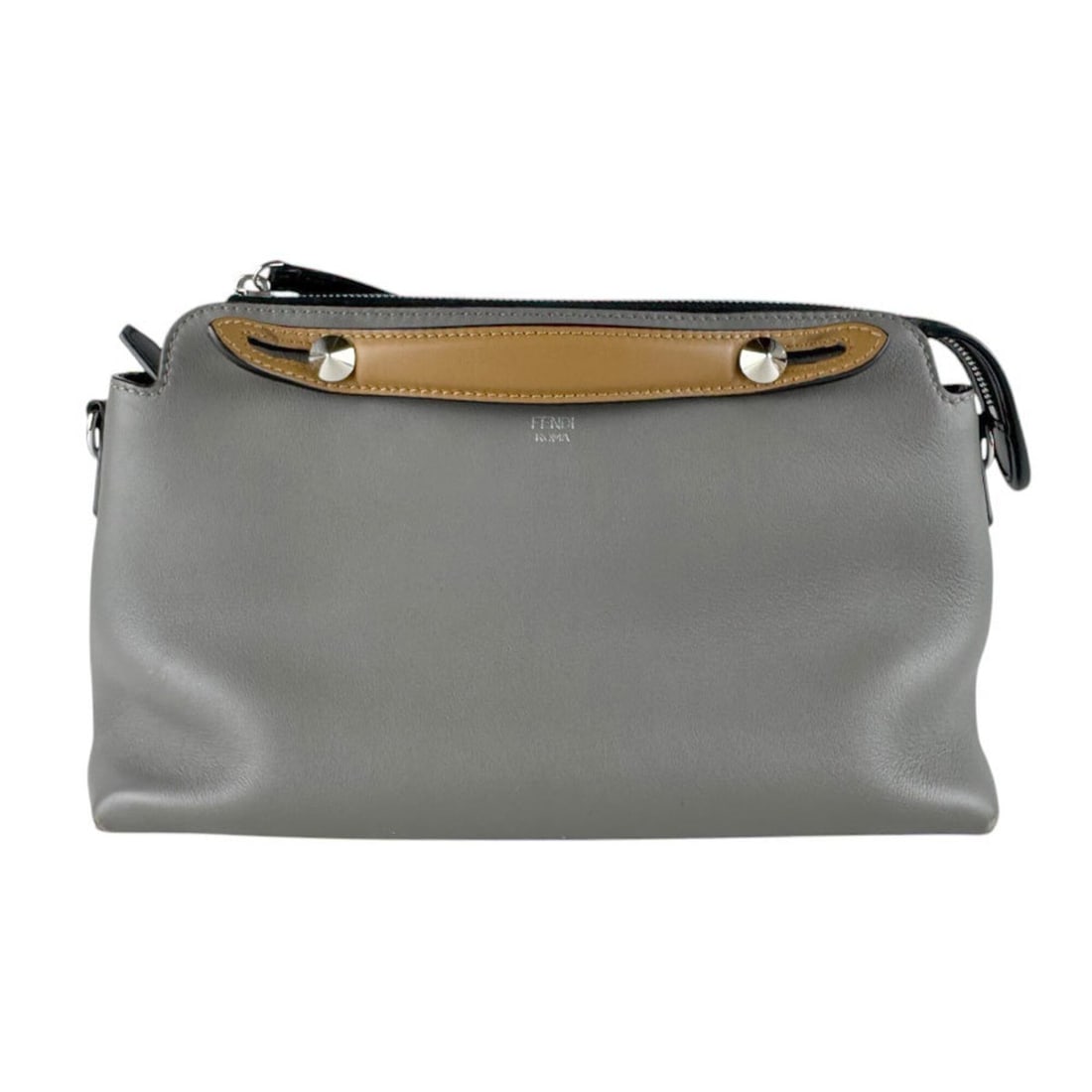 Fendi FENDI Handbag Shoulder Bag By The Way Medium Leather Gray Brown Silver Women's 8BL124-5QJ (1 of 20)