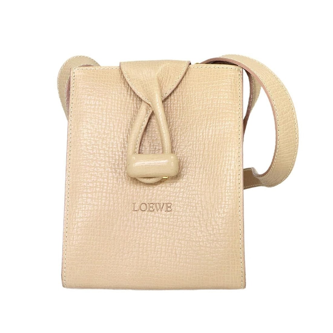 Loewe Shoulder Handbag, Leather, Beige, Gold Hardware: --- Catalog ---Category: SizeSize (HxWxD): 17cm x 14cm x 14.5cm / 6.69'' x 5.51'' x 5.7''Category: DesignType: Handbag, Shoulder bagColor: BeigeGender: WomenMaterial: Leather Category: GeneralBrand: L