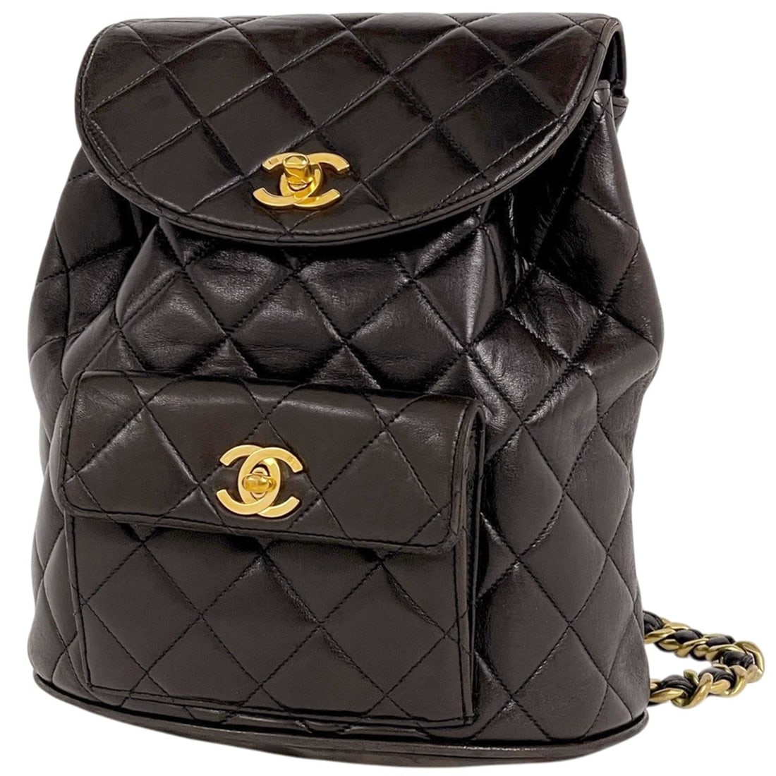 Chanel Coco Mark Chain Backpack Matelassé Leather Black Women's: --- Catalog ---Category: SizeSize (HxWxD): 25cm x 21.5cm x 9.5cm / 9.84'' x 8.46'' x 3.74''Category: DesignType: BackpackColor: BlackGender: WomenMaterial: Leather Category: GeneralLine: MatelasseBran