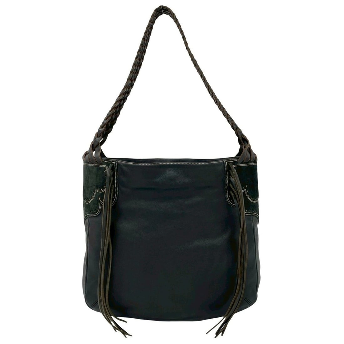 LOEWE (Loewe) Fringe Suede Leather Semi-Shoulder Bag / One-Shoulder Tote Bag, Black, ¥34,500: --- Catalog ---Category: SizeSize (HxWxD): 31cm x 33cm x 10cm / 12.2'' x 12.99'' x 3.93''Category: DesignType: Shoulder bag, Tote bagColor: BlackGender: WomenMaterial: Leather Category: GeneralBrand: 