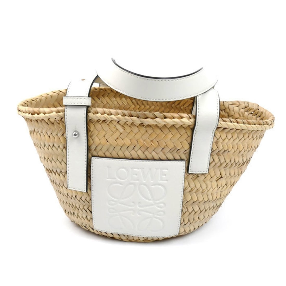 LOEWE Basket Bag Small Handbag White Natural A223S93X04 Women's: --- Catalog ---Category: SizeSize (HxWxD): 17cm x 33cm x 12cm / 6.69'' x 12.99'' x 4.72''Category: DesignType: Basket, HandbagColor: WhiteGender: WomenMaterial: Leather Leather/Fur Type: CalfskinCateg