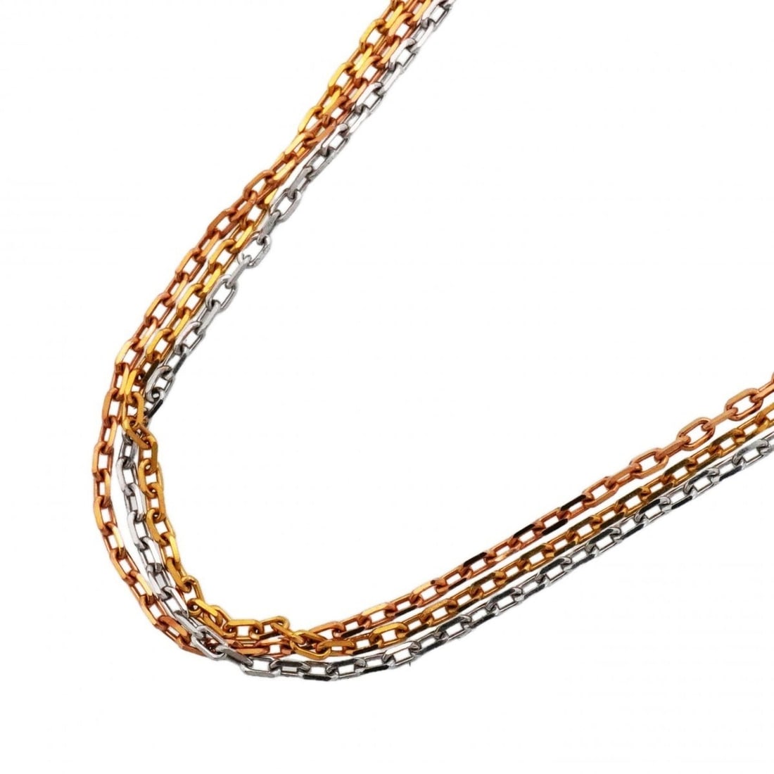 Cartier Necklace Three Color 18K Yellow Gold (KYG), White (18KWG), Pink (18KPG) - Women's: --- Catalog ---Category: SizeNeck Circumference: 38 cm - 46 cm / 14.96'' - 18.11''Category: DesignGender: WomenMaterial: Pink gold (18K), White gold (18K), Yellow gold (18K)Necklace Type: NecklaceCate