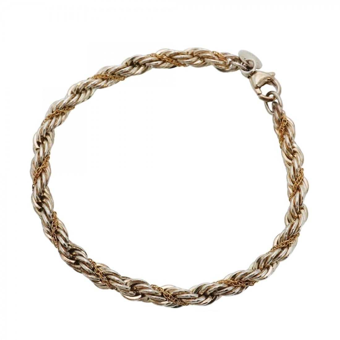 Tiffany & Co. Twist Bracelet, 18K Yellow Gold (KYG), Sterling Silver 925, Women's: --- Catalog ---Category: SizeLength: 17cm / 6.69''Category: DesignType: Charm braceletGender: WomenMaterial: Silver 925, Yellow gold (18K)Category: GeneralBrand: Tiffany--- Item List ---Section: Condi