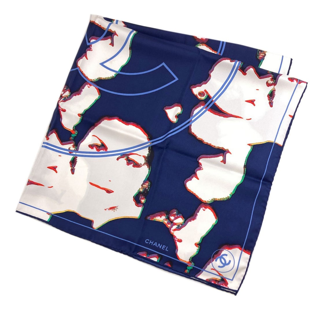 Chanel Coco Mark figure motif scarf muffler silk women's CHANEL (1 of 11)