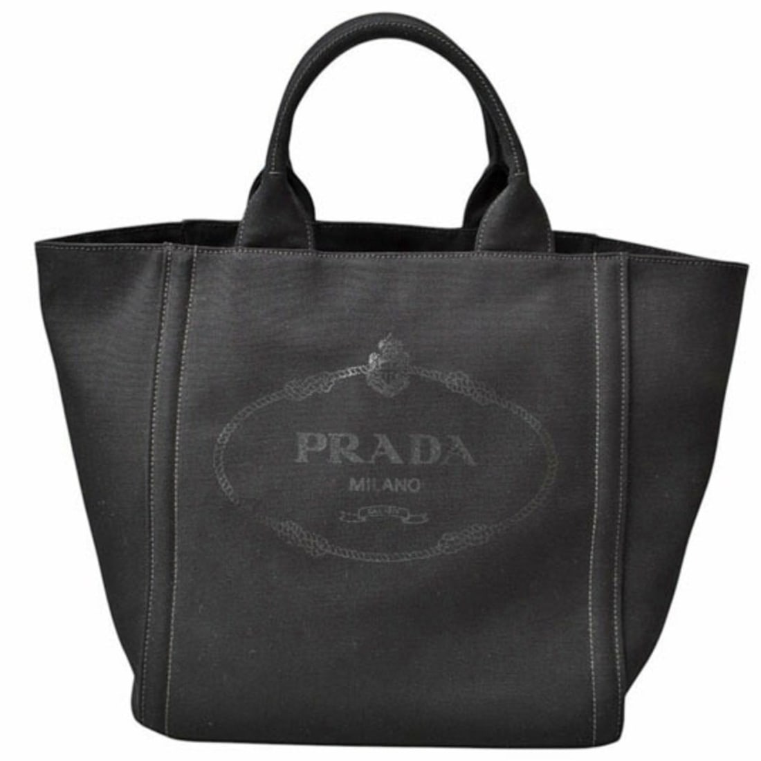 Prada Canapa Tote Bag for Women and Men, Canvas, BN2505: --- Catalog ---Category: SizeSize (HxWxD): 30cm x 30cm x 21cm / 11.81'' x 11.81'' x 8.26''Category: DesignType: Tote bagColor: BlackGender: Men,WomenMaterial: Canvas Category: GeneralBrand: PradaCount