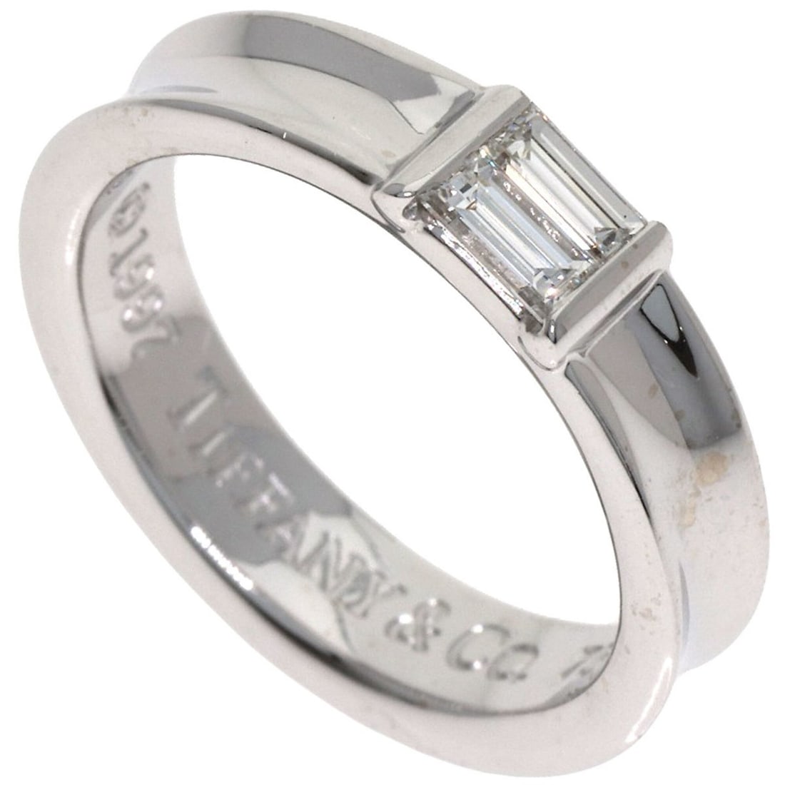 Tiffany & Co. Stacking Band Diamond Ring, 18K White Gold, Women's.: --- Catalog ---Category: SizeJP Size: 9US Size: 5Category: DesignType: Band ringStone: DiamondGender: WomenMaterial: White gold (18K)Category: GeneralBrand: Tiffany--- Item List ---Section: ConditionR