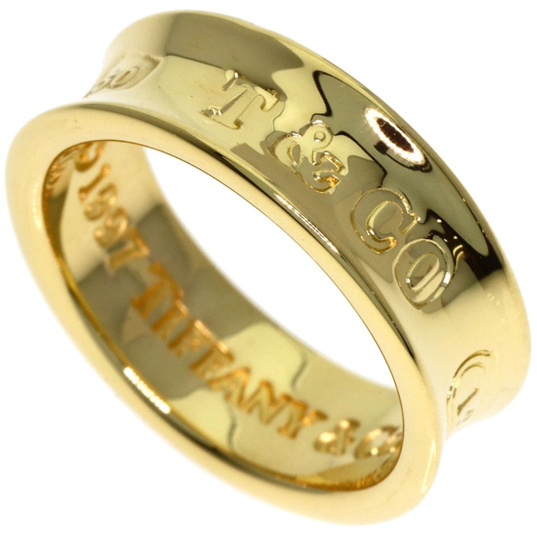 Tiffany & Co. 1837 Ring, 18K Yellow Gold, Women's.: --- Catalog ---Category: SizeJP Size: 8US Size: 4.5Category: DesignType: Band ringGender: WomenMaterial: Yellow gold (18K)Category: GeneralBrand: Tiffany--- Item List ---Section: ConditionRanking: Ran