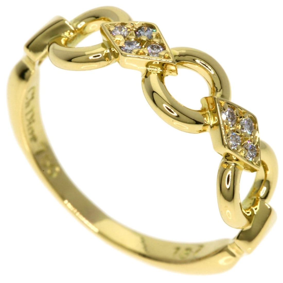 Christian Dior Dior Diamond Ring, 18K Yellow Gold, Women's: --- Catalog ---Category: SizeJP Size: 8.5US Size: 4.5Category: DesignType: Band ringGender: WomenMaterial: Yellow gold (18K)Category: GeneralBrand: Christian Dior--- Item List ---Section: ConditionRan