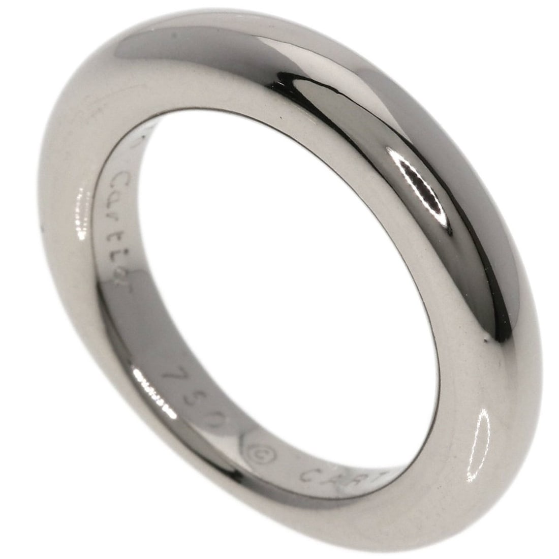 Cartier Ellipse #50 Ring, 18K White Gold, Women's, CARTIER: --- Catalog ---Category: SizeJP Size: 10US Size: 5.5Category: DesignType: Band ringGender: WomenMaterial: White gold (18K)Category: GeneralBrand: Cartier--- Item List ---Section: ConditionRanking: Ran