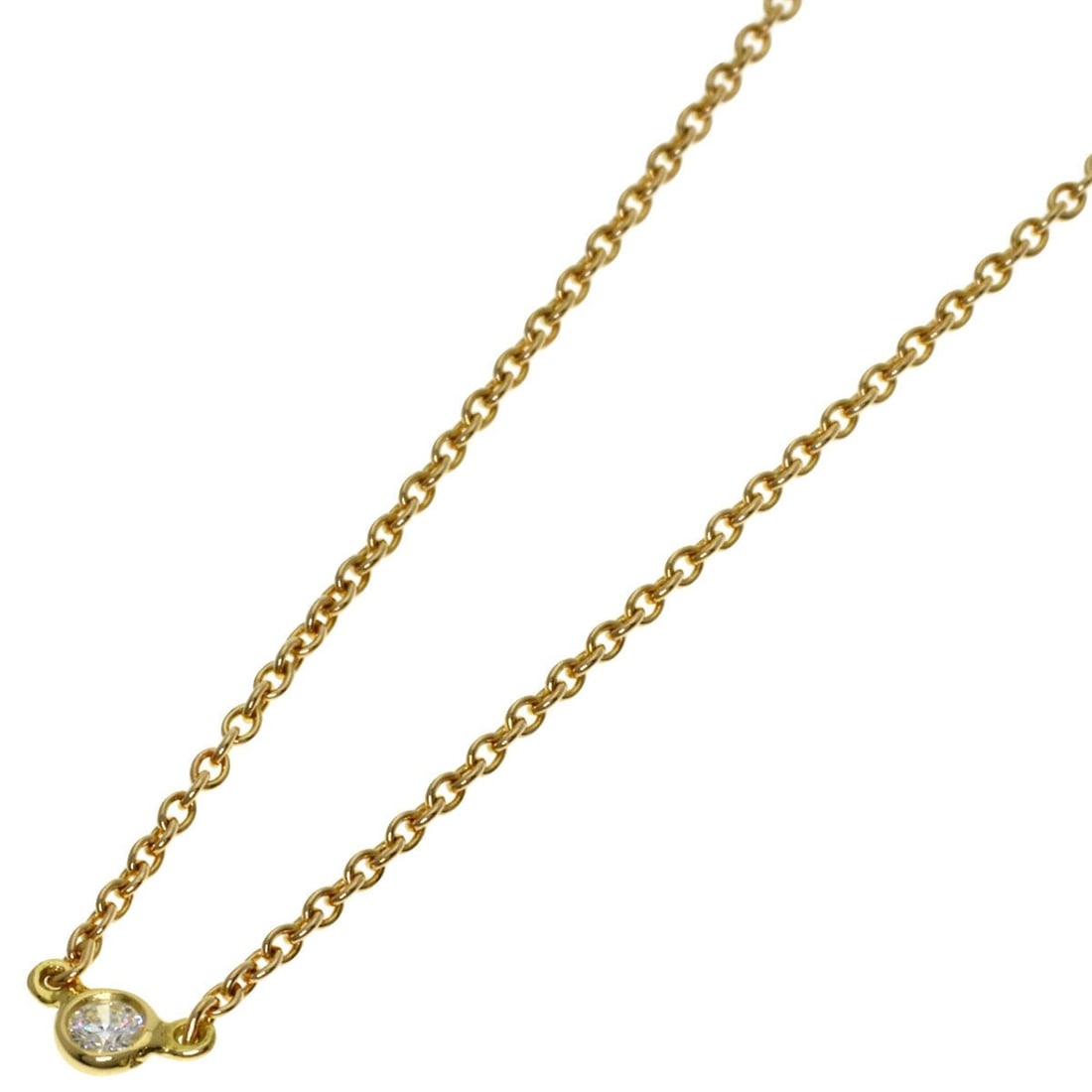 Tiffany & Co. By the Yard 1P Diamond Necklace, 18K Yellow Gold, Women's.: --- Catalog ---Category: SizePendant Size: 1.7mm x 2.7mm / 0.06'' x 0.1''Neck Circumference: 40 cm / 15.74''Category: DesignGender: WomenMaterial: Yellow gold (18K)Necklace Type: NecklaceCategory: Gen
