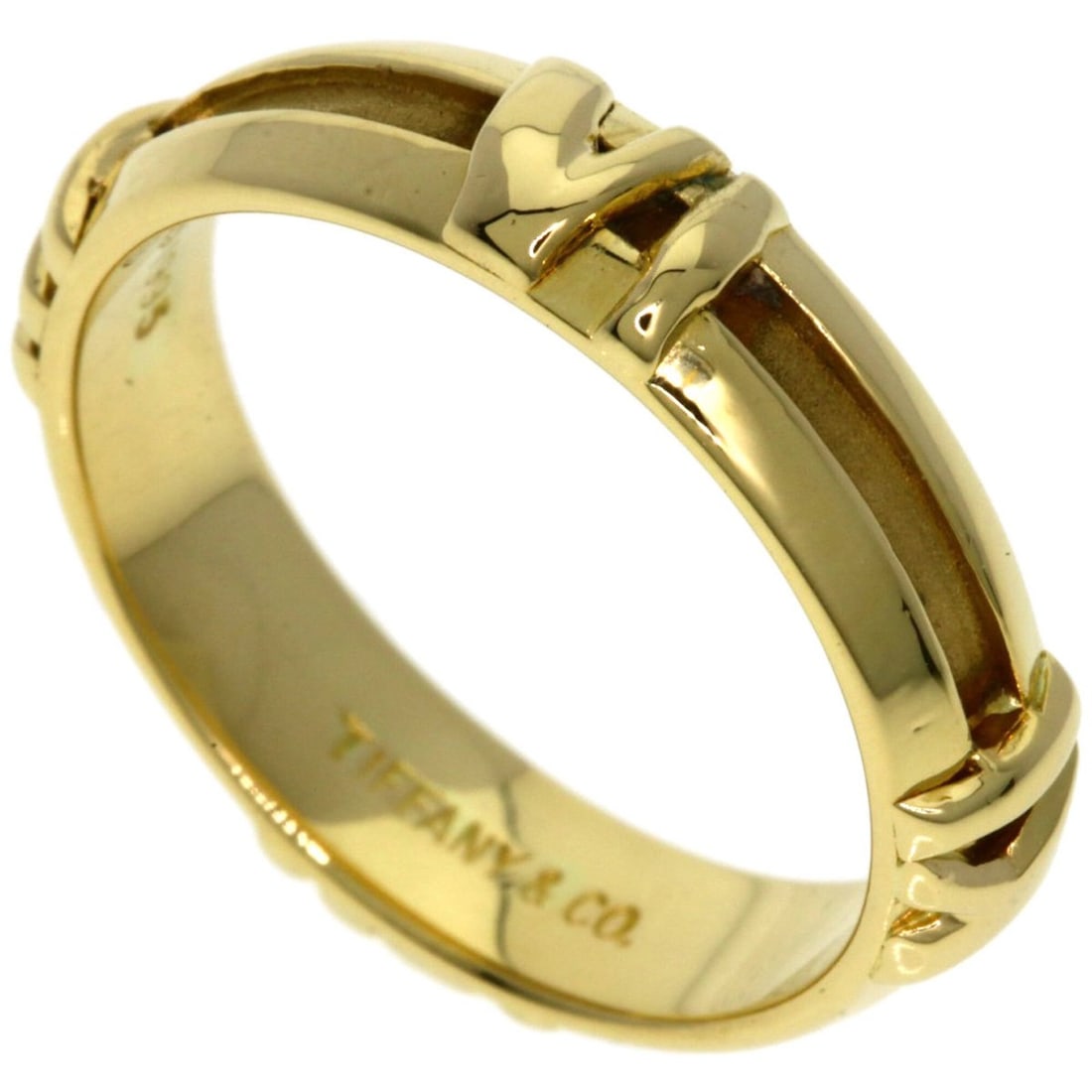 Tiffany & Co. Atlas Numeric Ring, 18K Yellow Gold, Women's.: --- Catalog ---Category: SizeWidth: 4.3mm / 0.17''Weight: 4.5g / 0.15oz.JP Size: 11.5US Size: 6Category: DesignType: Band ringGender: WomenMaterial: Yellow gold (18K)Category: GeneralLine: AtlasBrand: