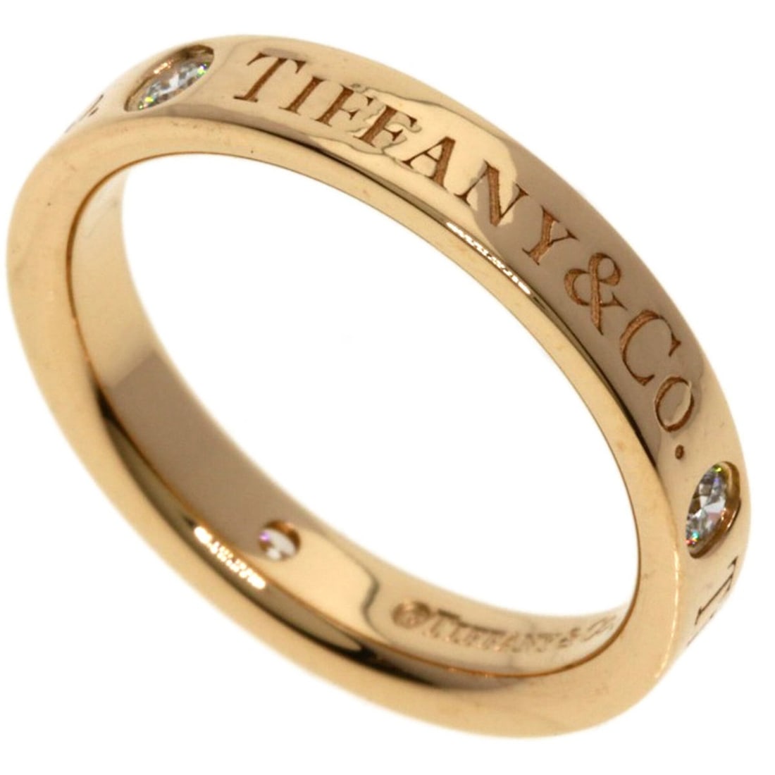 Tiffany & Co. Flat Band Diamond Ring, 18K Pink Gold, Women's.: --- Catalog ---Category: SizeWidth: 2.9mm / 0.11''Weight: 3g / 0.1oz.JP Size: 5US Size: 3.5Category: DesignType: Band ringStone: DiamondGender: WomenMaterial: Pink gold (18K)Category: GeneralBrand: Ti