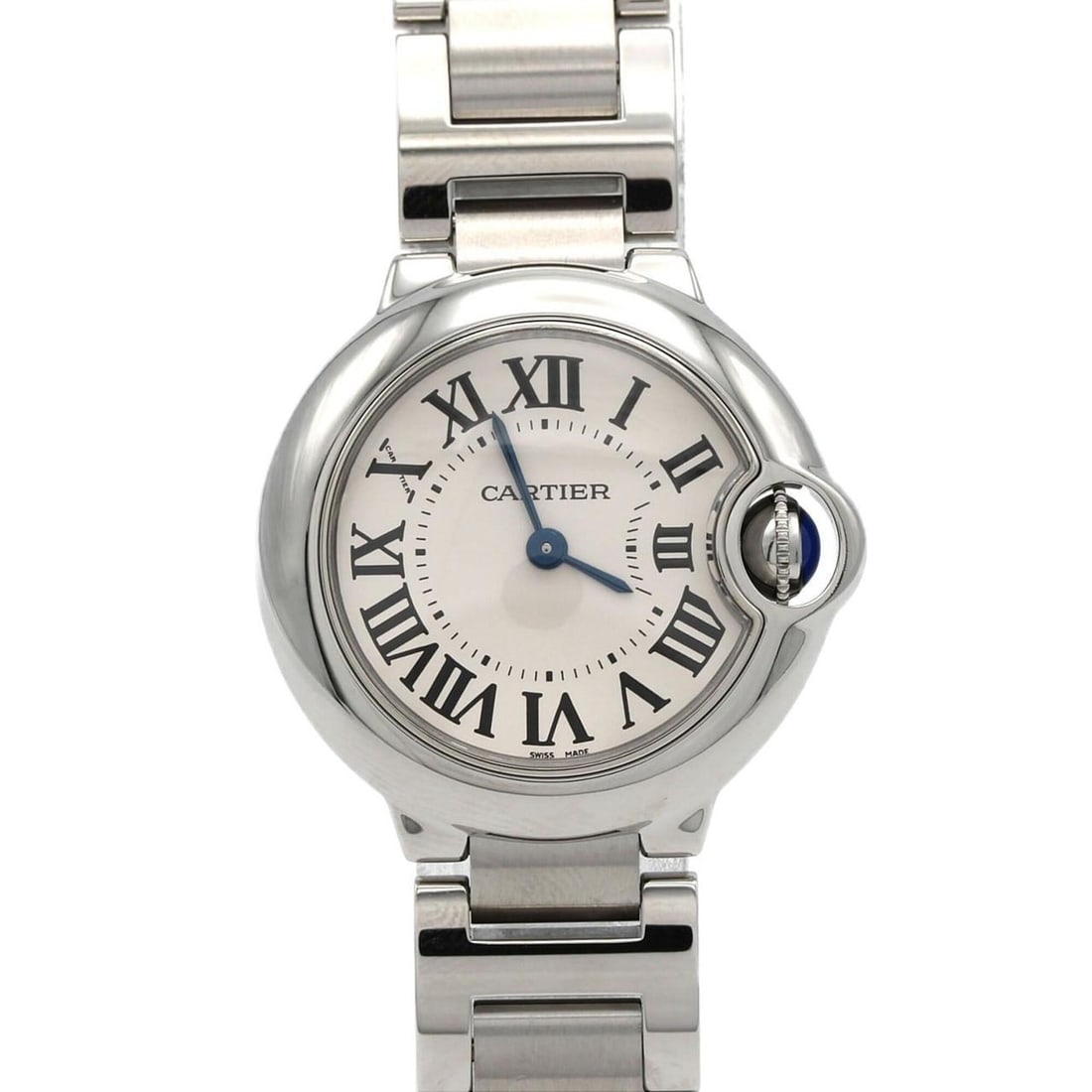 Cartier Ballon Bleu SM W69010Z4 SS Quartz Watch: --- Catalog ---Category: SizeWrist Size: 15cm / 5.9''Case Diameter: 28mm / 1.1''Category: DesignType: WristwatchGender: WomenColor (Dial): SilverMaterial (Band): Stainless steelMaterial (Case): Stainl