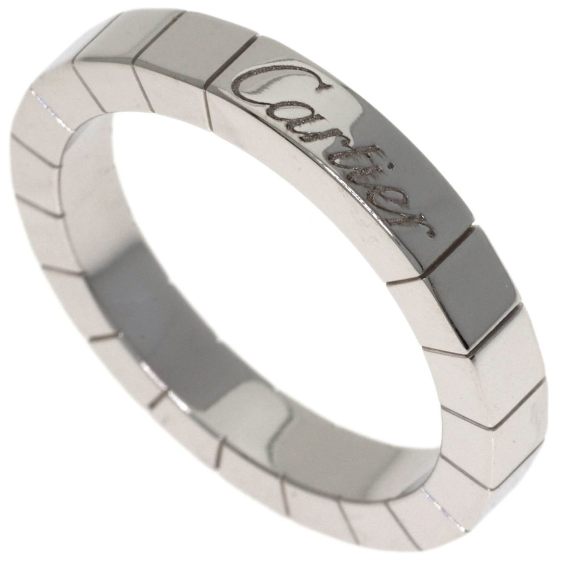 Cartier Lanieres #49 Ring, 18K White Gold, Women's.: --- Catalog ---Category: SizeWidth: 2.9mm / 0.11''Weight: 5.7g / 0.2oz.JP Size: 9US Size: 5Category: DesignType: Band ringMetal: White GoldGender: WomenMetal Purity: 18KCategory: GeneralLine: Lanieres