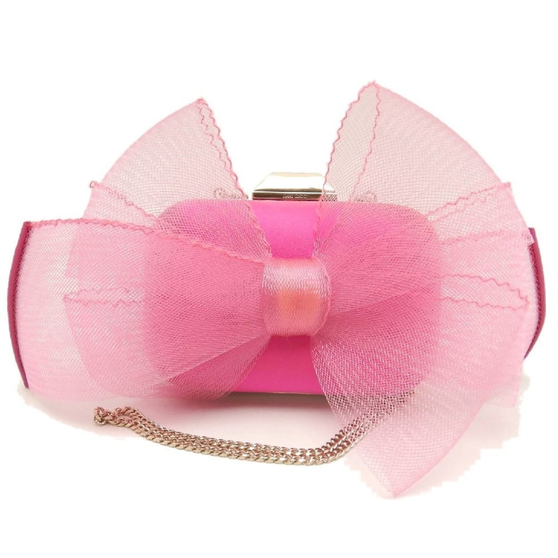 JIMMY CHOO Microcloud Clutch Bag, Chain Clutch, Satin, Pink, Women's, 253758: --- Catalog ---Category: SizeSize (HxWxD): 9cm x 12cm x 5cm / 3.54'' x 4.72'' x 1.96''Category: DesignType: Clutch bagColor: PinkGender: WomenMaterial: Satin Category: GeneralBrand: Jimmy ChooCountry 