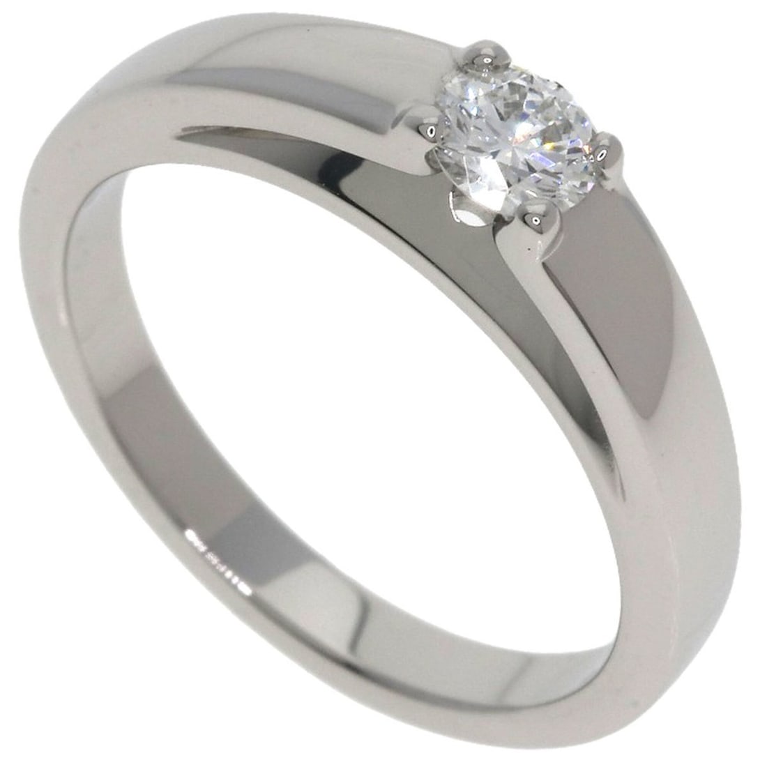 BVLGARI Marry Me Solitaire Diamond Ring, Platinum PT950, Women's.: --- Catalog ---Category: SizeJP Size: 9US Size: 5Category: DesignType: Band ringColor: SilverGender: WomenMaterial: Platinum 950Category: GeneralBrand: Bvlgari--- Item List ---Section: ConditionRankin