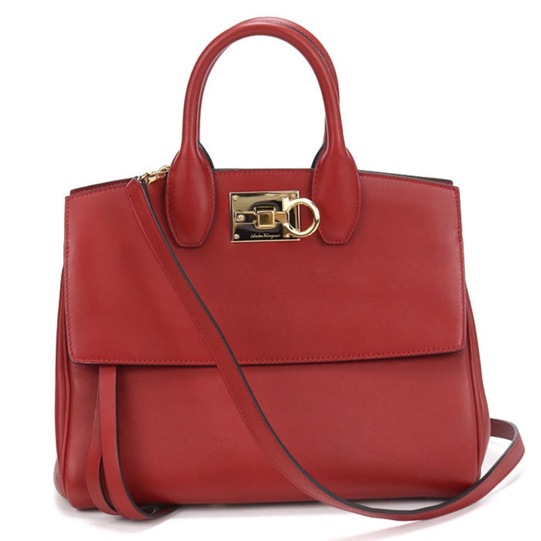 Salvatore Ferragamo FERRAGAMO Ferragamo Tote Bag 21 H159 2WAY Gancini Women's Red: --- Catalog ---Category: SizeSize (HxWxD): 23cm x 28cm x 13cm / 9.05'' x 11.02'' x 5.11''Category: DesignType: Tote bagColor: Red colorGender: WomenMaterial: Leather Hardware Color: GoldLeather/Fur Ty