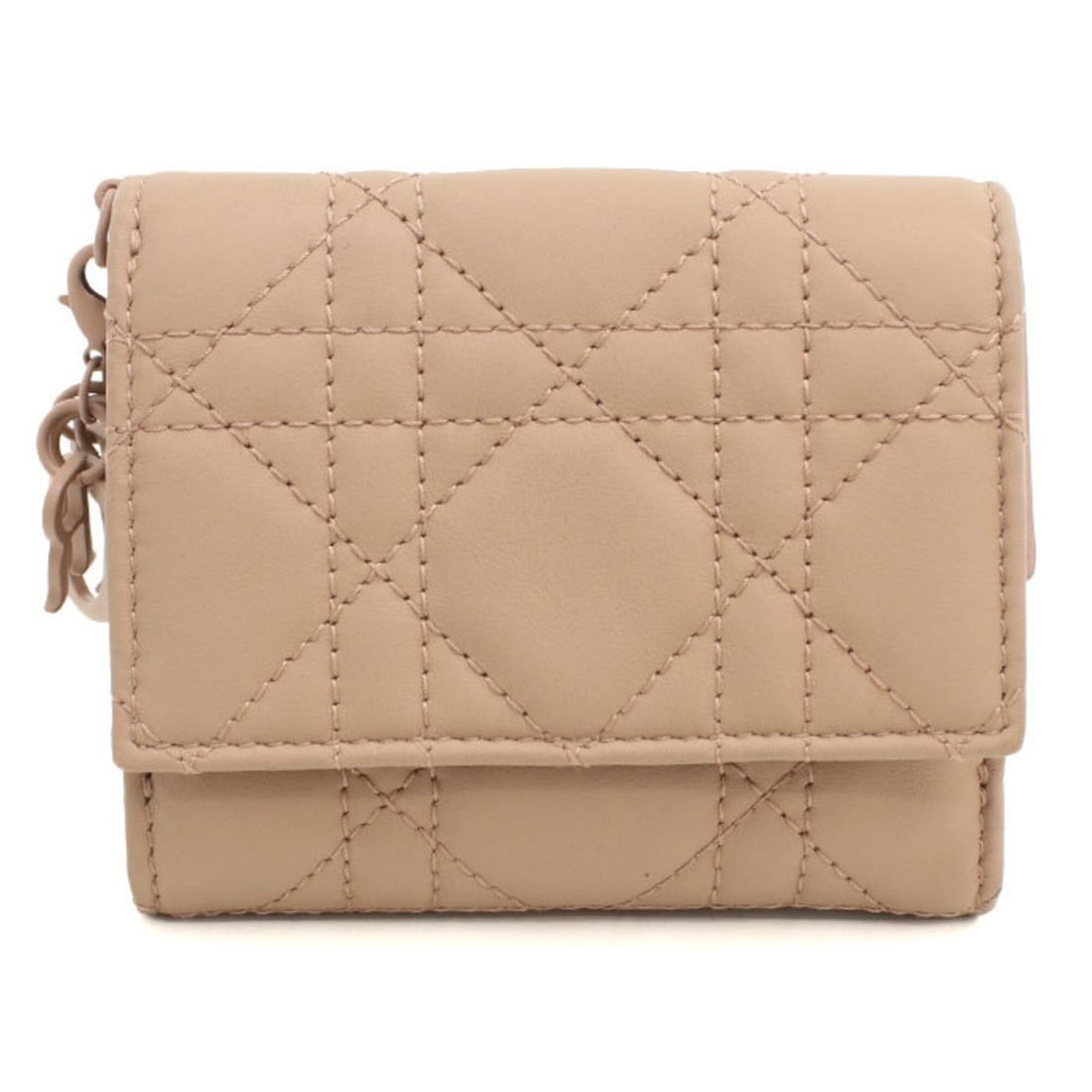 Christian Dior DIOR Dior Tri-fold Wallet S0181ONMJ Lotus Women's Beige (1 of 11)