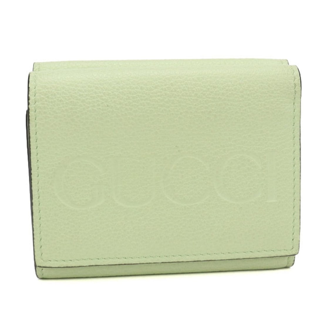 GUCCI Tri-fold Wallet with Coin Pocket 731694 Medium Embossed Logo Women's Green: --- Catalog ---Category: SizeSize (HxWxD): 9cm x 11cm x 2.5cm / 3.54'' x 4.33'' x 0.98''Category: DesignType: Wallet (bi-fold)Color: GreenGender: WomenHandmade: YesMaterial: Leather Category: GeneralM