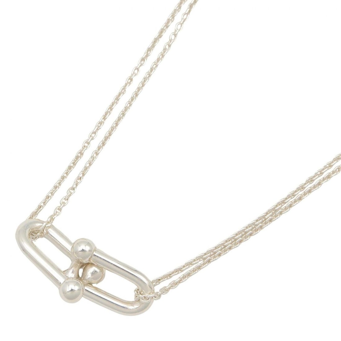 Tiffany & Co. Double Link Necklace, Sterling Silver 925, Tone, for Men and Women: --- Catalog ---Category: SizePendant Size: 11.5mm x 30mm / 0.45'' x 1.18''Neck Circumference: 41 cm / 16.14''Category: DesignColor: SilverGender: Men,WomenMaterial: Silver 925Necklace Type: NecklaceCa