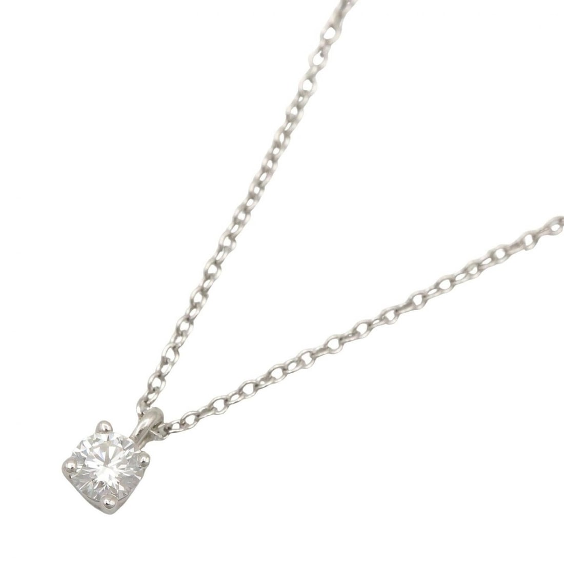 Tiffany & Co. Solitaire Diamond Necklace, Platinum 950, Women's, Clear/Silver Tone: --- Catalog ---Category: SizePendant Size: 3.5mm x 3.5mm / 0.13'' x 0.13''Neck Circumference: 41 cm / 16.14''Category: DesignColor: Clear, SilverStone: DiamondGender: WomenMaterial: Platinum 950Neckla