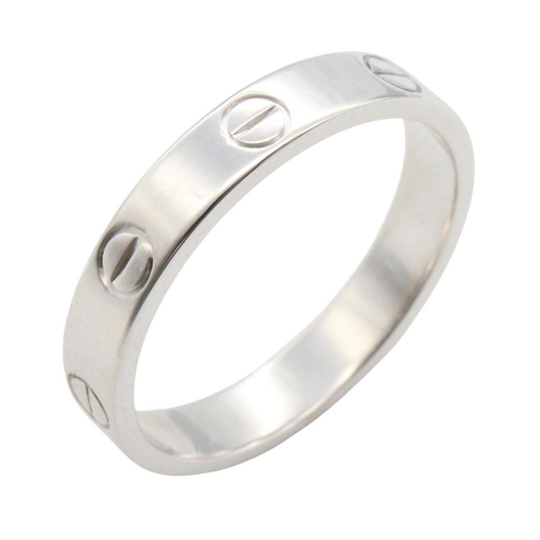 Cartier Mini Love Ring, 18K White Gold (18KWG), Silver Tone, B4085100 (Men's/Women's): --- Catalog ---Category: SizeUS Size: 8Brand Size: 56Category: DesignType: Band ringColor: White goldGender: Men,WomenMaterial: White gold (18K)Category: GeneralMPN: B4085100Brand: Cartier--- Item Lis