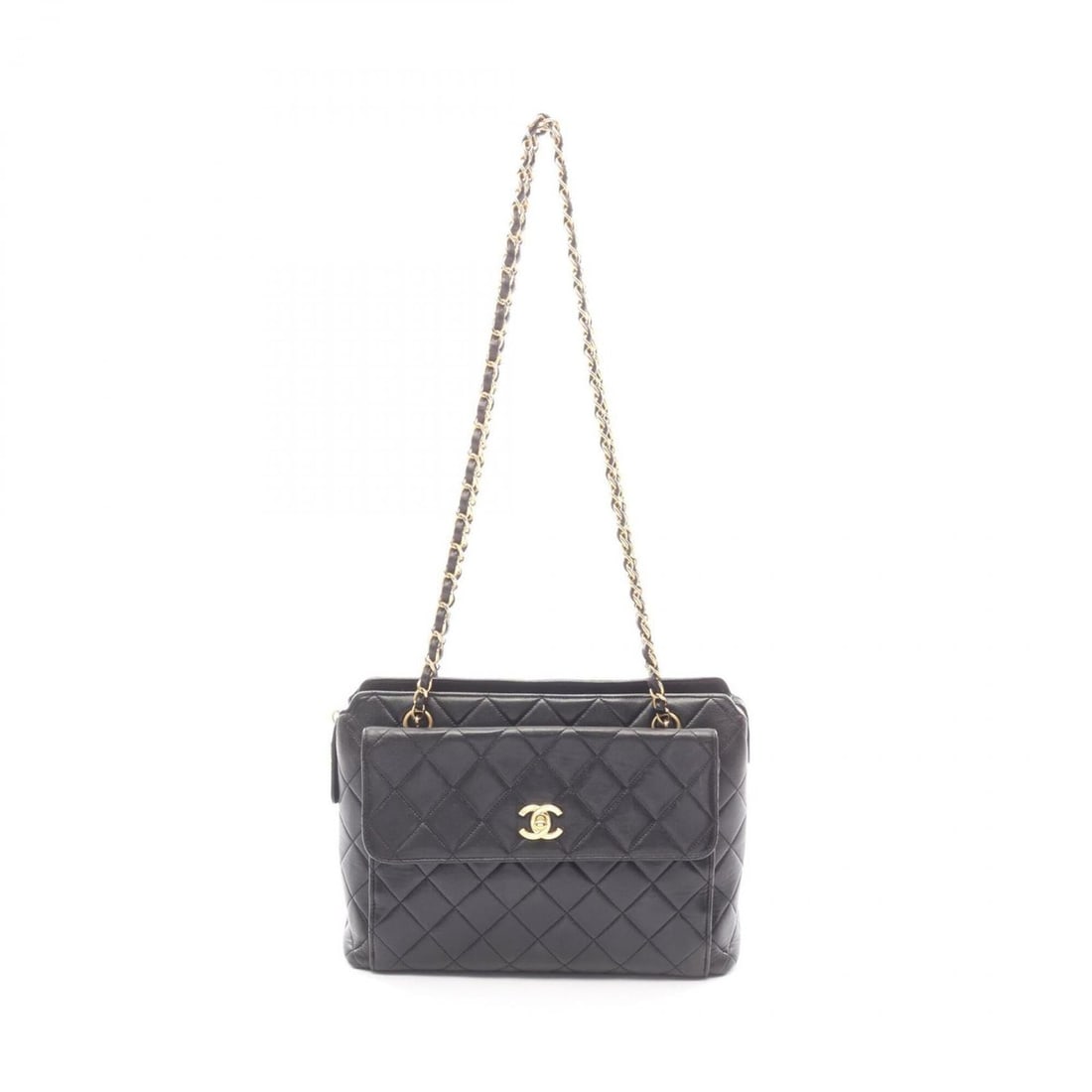 Chanel Matelassé Shoulder Tote Bag, Handbag, Lambskin Leather, Women's, Black: --- Catalog ---Category: SizeSize (HxWxD): 22cm x 27cm x 7cm / 8.66'' x 10.62'' x 2.75''Category: DesignType: Handbag, Tote bagColor: BlackGender: WomenMaterial: Leather Leather/Fur Type: LambskinCate
