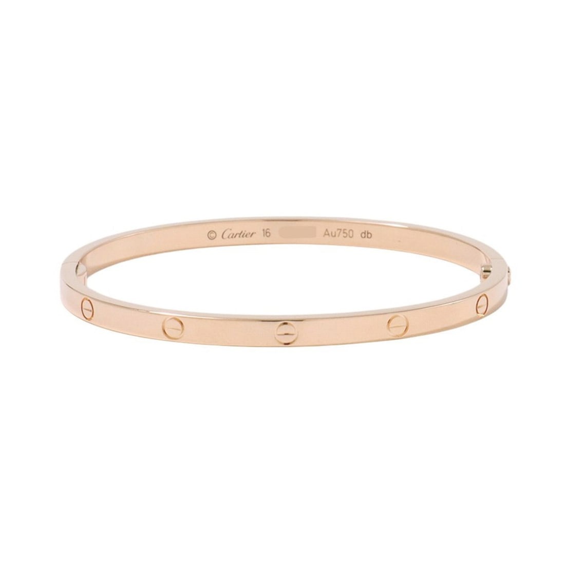 Cartier Love Bracelet SM Small Model 18KPG Pink Gold Size 16 B6047316 LOVE Bangle: --- Catalog ---Category: SizeWidth: 3.59mm / 0.14''Length: 15cm / 5.9''Weight: 17.3g / 0.61oz.Category: DesignType: Charm braceletGender: WomenMaterial: Pink gold (18K)Category: GeneralLine: LoveBrand