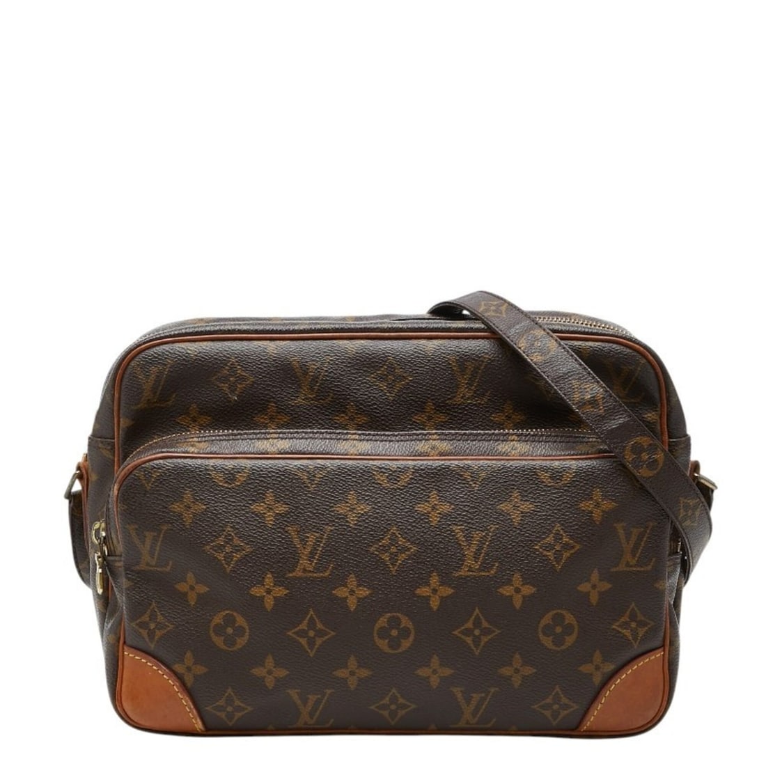 Louis Vuitton Monogram Nile Shoulder Bag M45244 Brown Leather Women's LOUIS VUITTON: --- Catalog ---Category: SizeSize (HxWxD): 20cm x 27cm x 12cm / 7.87'' x 10.62'' x 4.72''Category: DesignType: Shoulder bagColor: BrownGender: WomenMaterial: PVC , Leather Category: GeneralLine: Monog
