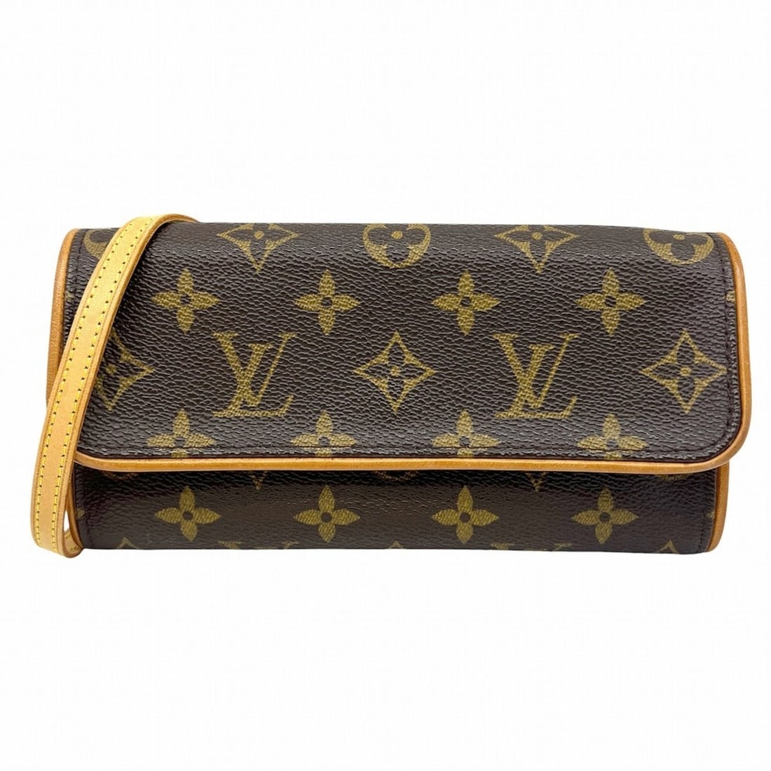 LOUIS VUITTON M51854 Pochette Twin PM Monogram Canvas Shoulder Bag for Women: --- Catalog ---Category: SizeSize (HxWxD): 10cm x 19cm x 3cm / 3.93'' x 7.48'' x 1.18''Category: DesignType: Pochette, Shoulder bagColor: Brown, MonogramGender: WomenMaterial: Monogram Category: Gener