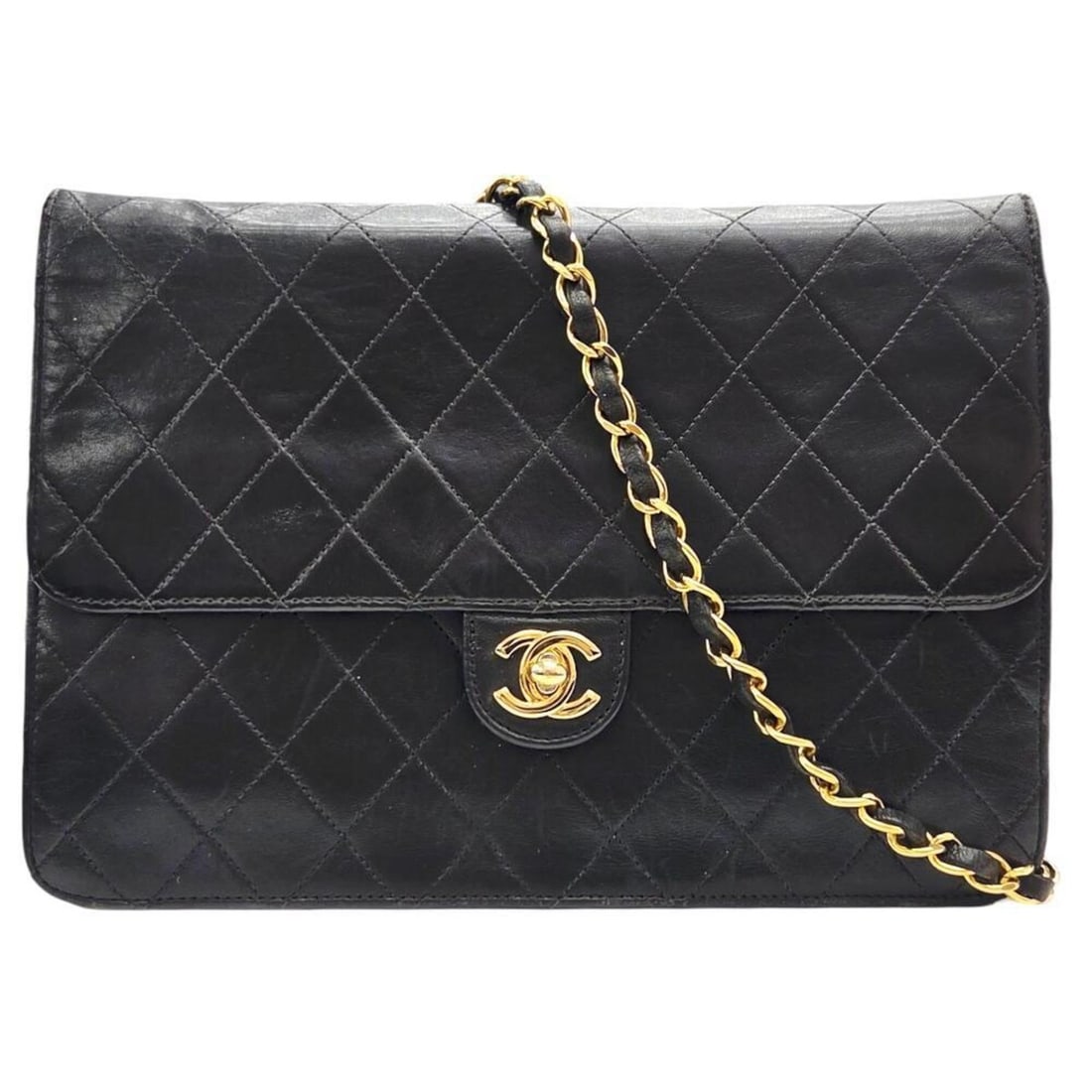 CHANEL Matelasse 25 Shoulder Bag, Lambskin, Coco Mark, Black, Women's, Chain Bag: --- Catalog ---Category: SizeSize (HxWxD): 18cm x 25cm x 5cm / 7.08'' x 9.84'' x 1.96''Category: DesignType: Shoulder bagColor: BlackGender: WomenMaterial: Leather Leather/Fur Type: LambskinCategory: 