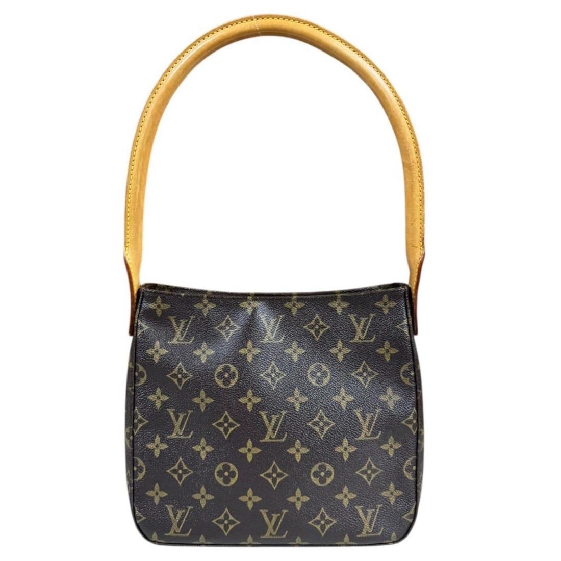 Louis Vuitton Looping MM Monogram Shoulder Bag, Canvas M51146 Brown, Women's LOUIS VUITTON: --- Catalog ---Category: SizeWeight: 430g / 15.16oz.Size (HxWxD): 22cm x 24cm x 10cm / 8.66'' x 9.44'' x 3.93''Strap Length: 57cm / 22.44''Category: DesignType: Shoulder bagColor: BrownGender: WomenCl