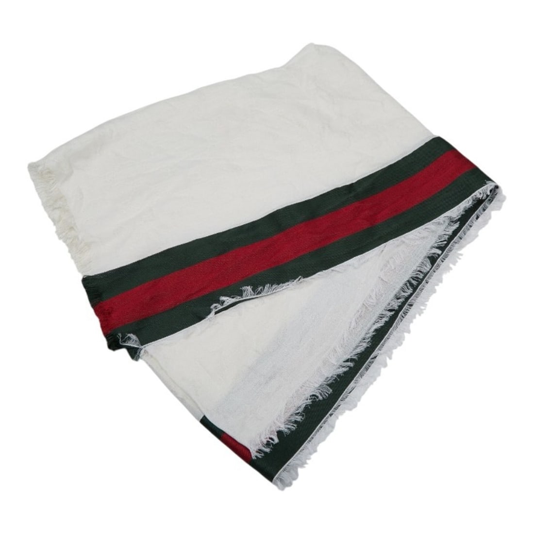Gucci GG Sherry Line Stole 255521 White Silk Cotton Women's GUCCI (1 of 9)