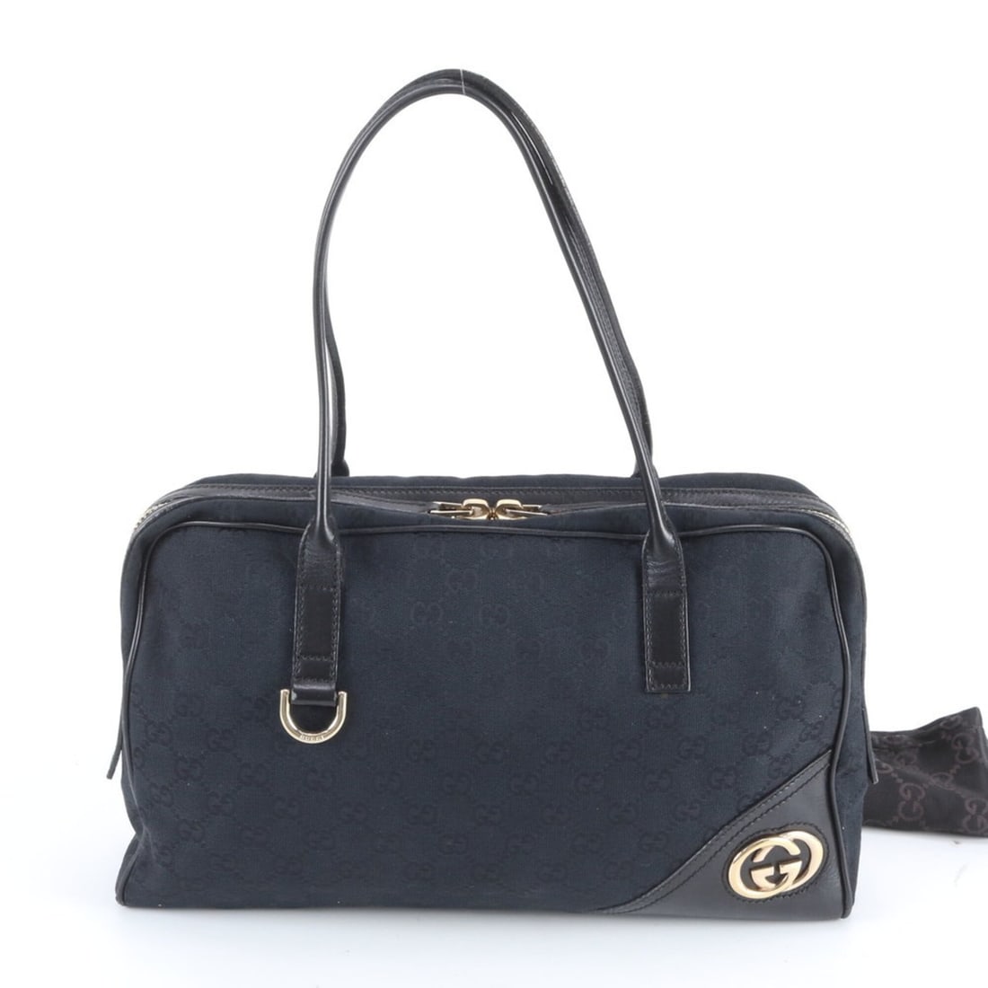 Gucci GG Canvas New Brit Interlocking G 169971 Leather Tote Bag Handbag Shoulder for Women: --- Catalog ---Category: SizeSize (HxWxD): 23cm x 35cm x 5cm / 9.05'' x 13.77'' x 1.96''Handle Length: 50cm / 19.68''Category: DesignType: Shoulder bagColor: BlackGender: WomenMaterial: Leather Catego