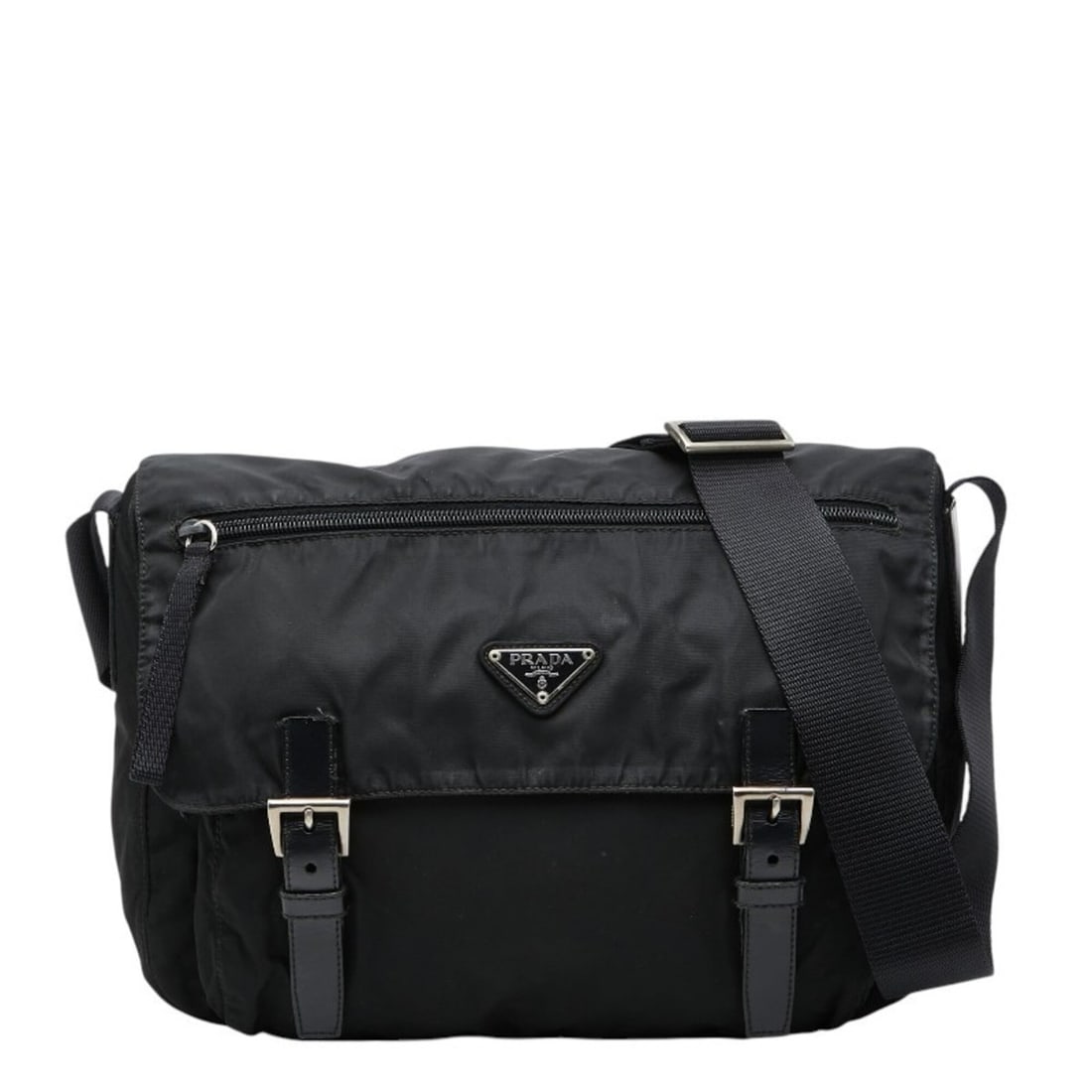 Prada Triangle Logo Plate Shoulder Bag B6671 Black Nylon Leather Men's PRADA: --- Catalog ---Category: SizeSize (HxWxD): 21cm x 22.5cm x 1.5cm / 8.26'' x 8.85'' x 0.59''Category: DesignType: Shoulder bagColor: BlackGender: MenMaterial: Nylon , Leather Category: GeneralBrand: Pr