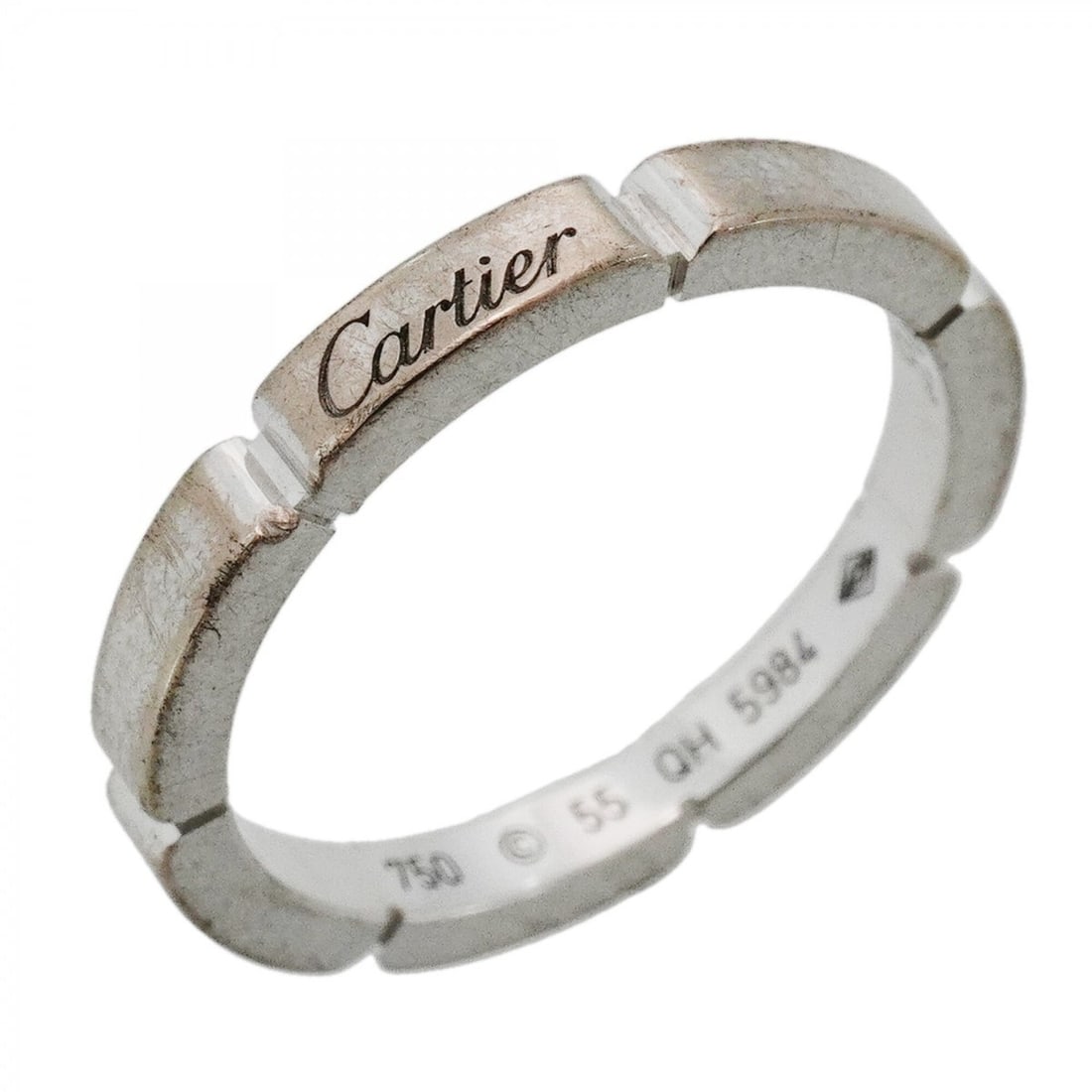 Cartier Maillon Panthère Ring, 18K White Gold, Size 55, Men's/Women's: --- Catalog ---Category: SizeUS Size: 7.5Brand Size: 55Category: DesignType: Band ringGender: Men,WomenMaterial: White gold (18K)Category: GeneralBrand: Cartier--- Item List ---Section: ConditionRanki