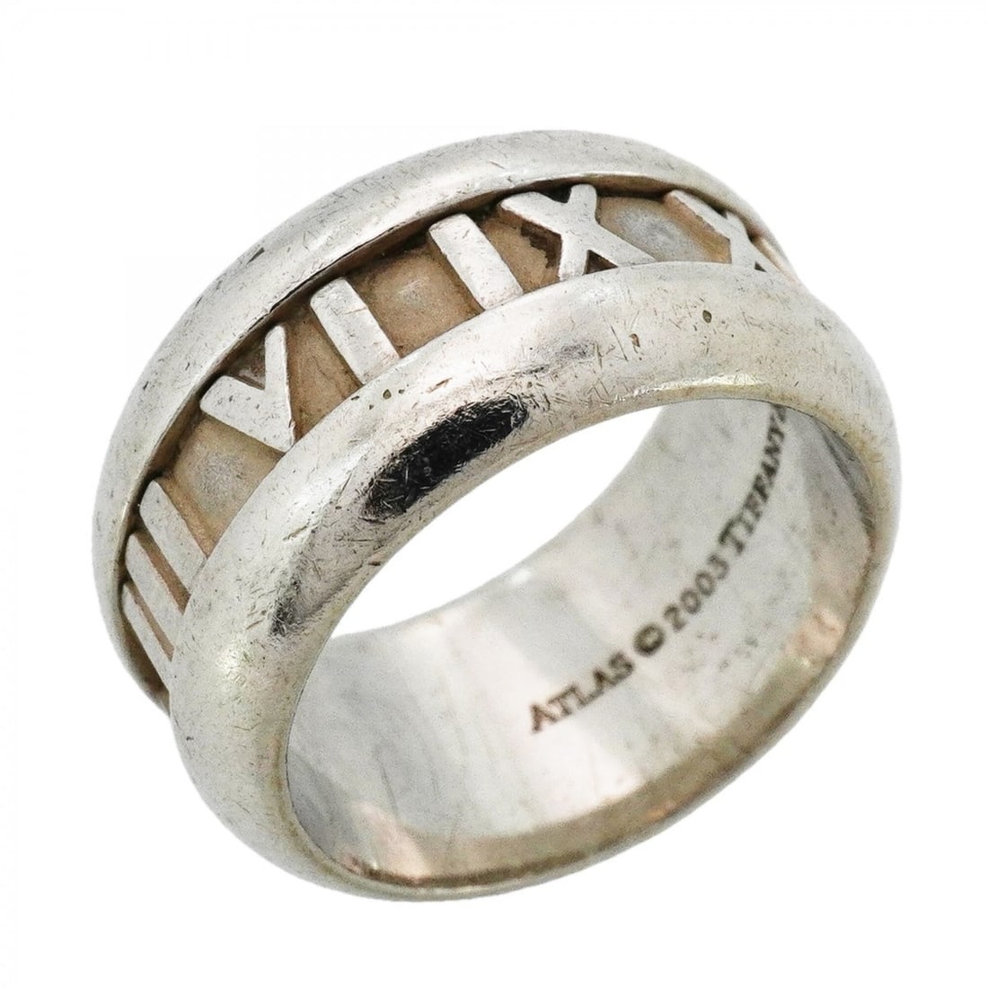 Tiffany & Co. Atlas Ring, Sterling Silver 925, Size 8, Women's: --- Catalog ---Category: SizeJP Size: 8US Size: 4.5Category: DesignType: Band ringGender: WomenMaterial: Silver 925Category: GeneralBrand: Tiffany--- Item List ---Section: ConditionRanking: Rank AB Us