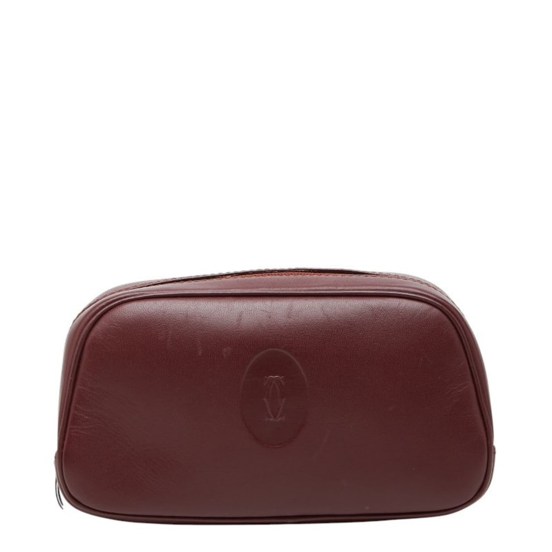 Cartier handbag pouch accessory case in wine red/burgundy leather for women. (1 of 14)