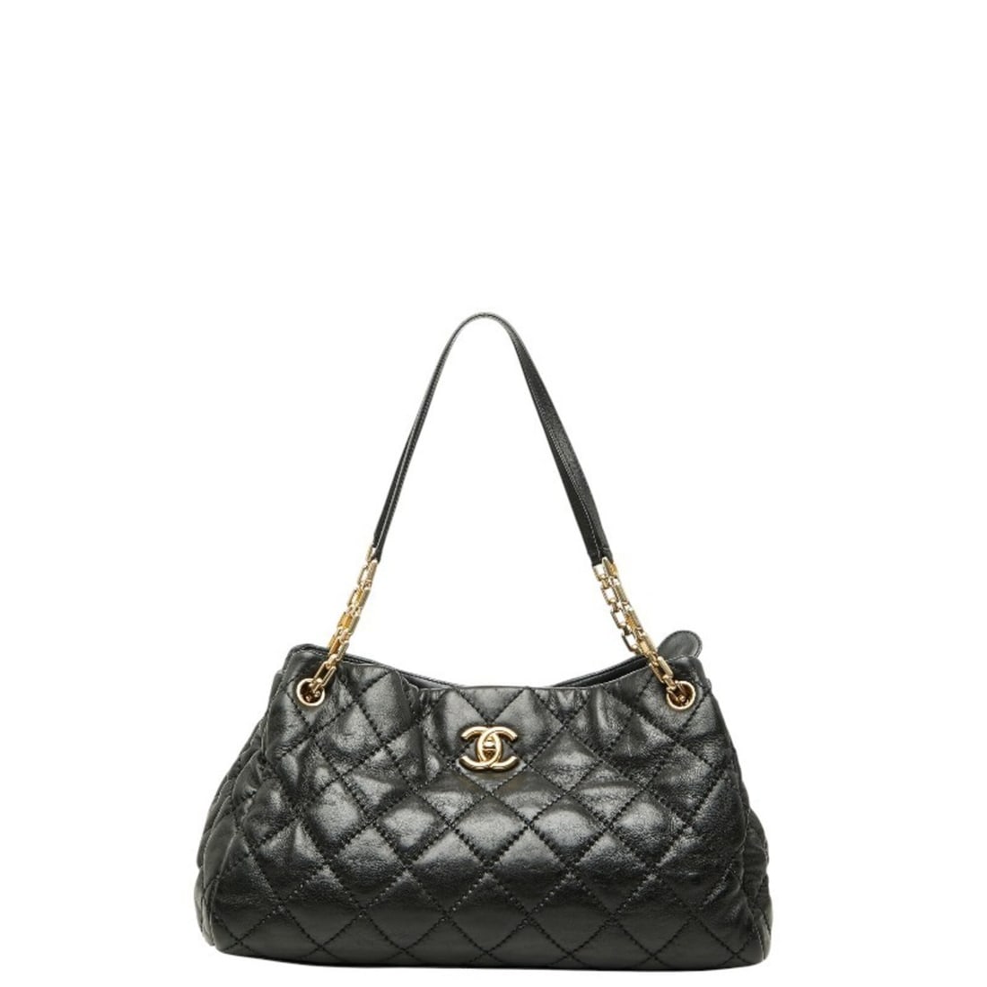 Chanel Matelassé Coco Mark Bicolore Chain Shoulder Bag Tote Black Gold Lambskin Women's CHANEL: --- Catalog ---Category: SizeSize (HxWxD): 18cm x 35cm x 17cm / 7.08'' x 13.77'' x 6.69''Category: DesignType: Shoulder bag, Tote bagColor: Black, GoldGender: WomenMaterial: Leather Category: GeneralB