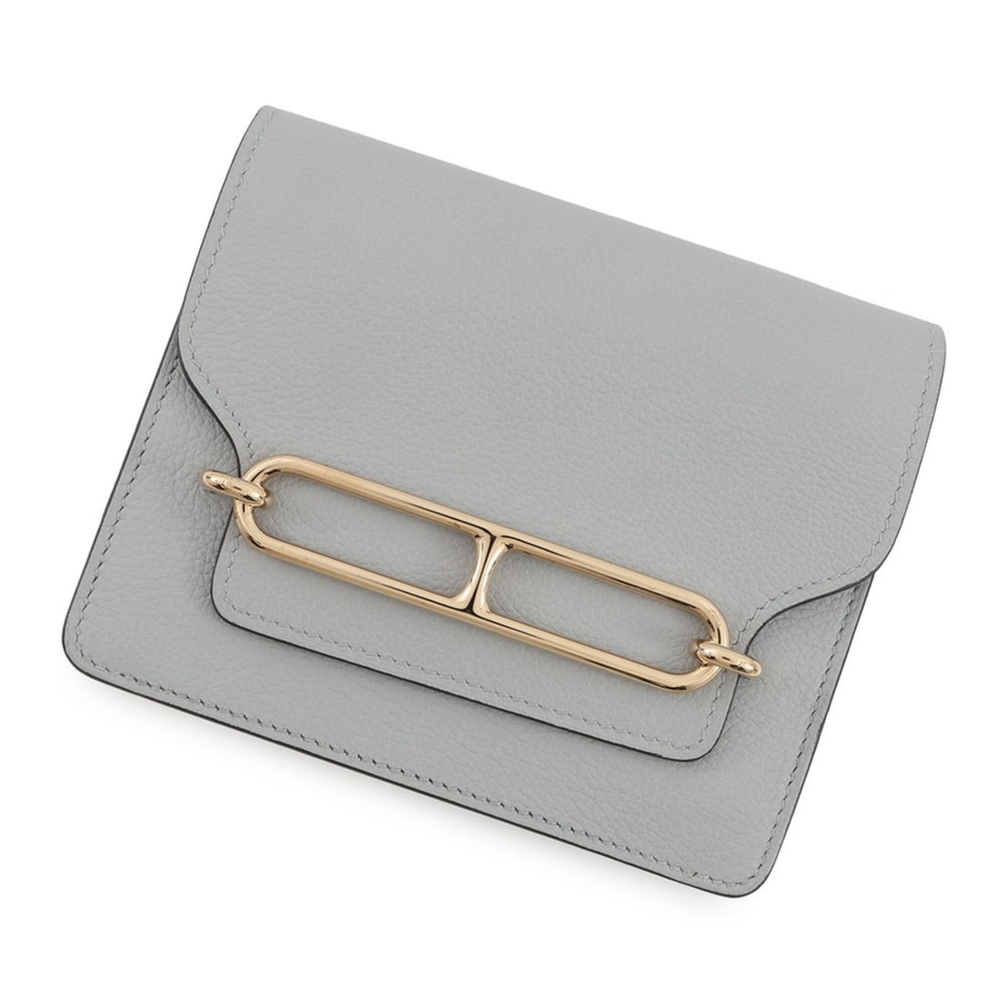 Hermes wallet, Roulis, Gris Mouette, Evercolor, Z stamp. HERMES WALLET: --- Catalog ---Category: SizeSize (HxWxD): 10.5cm x 12.5cm / 4.13'' x 4.92''Category: DesignType: Coin purse/coin caseColor: GrayGender: Women,MenCategory: GeneralBrand: HermesCountry of Origin: Franc