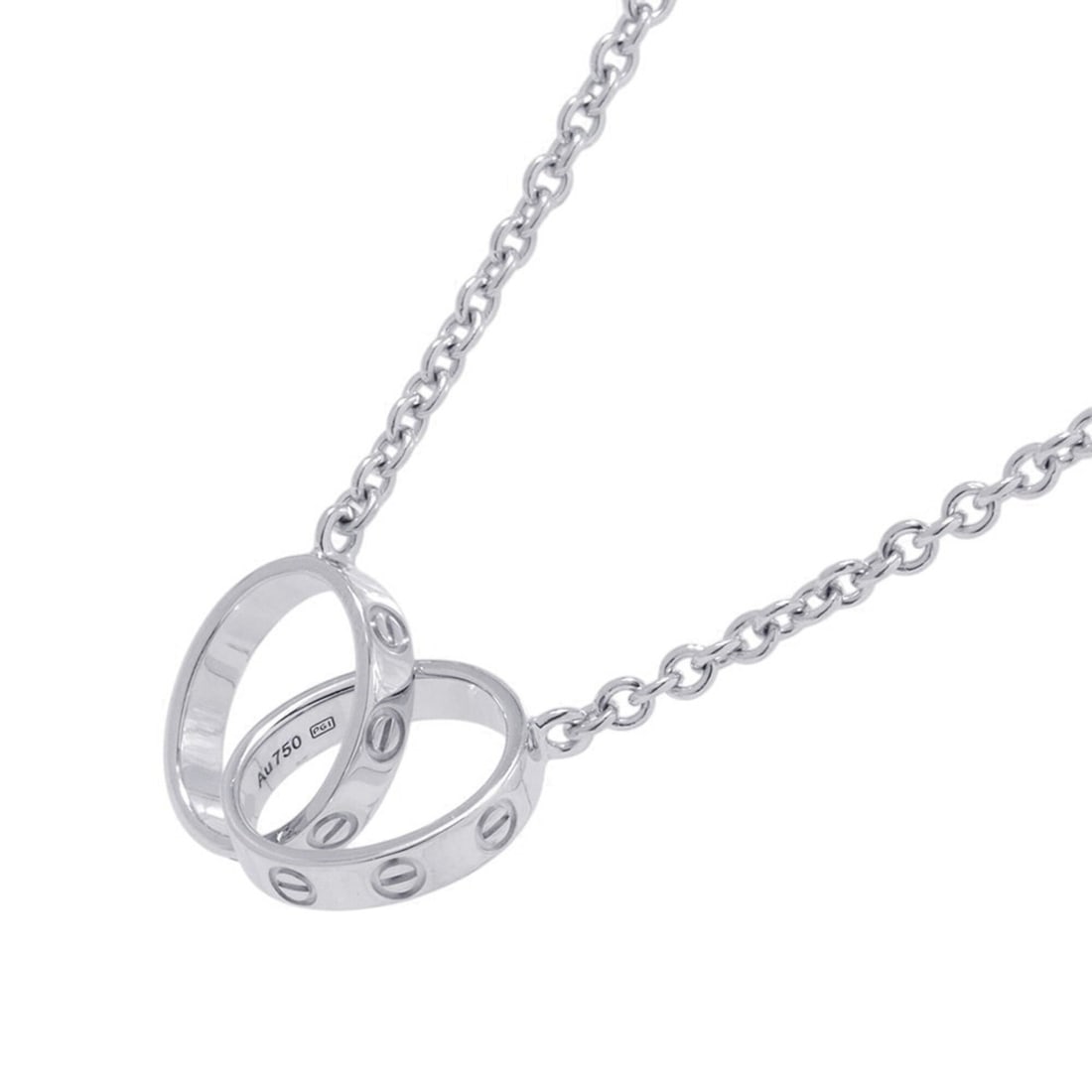 Cartier Baby Love Necklace, 18K White Gold, B7212500.: --- Catalog ---Category: SizePendant Size: 9.7mm x 20.5mm / 0.38'' x 0.8''Neck Circumference: 50.5 cm / 19.88''Category: DesignColor: White goldGender: Women,MenMaterial: White gold (18K)Necklace Type