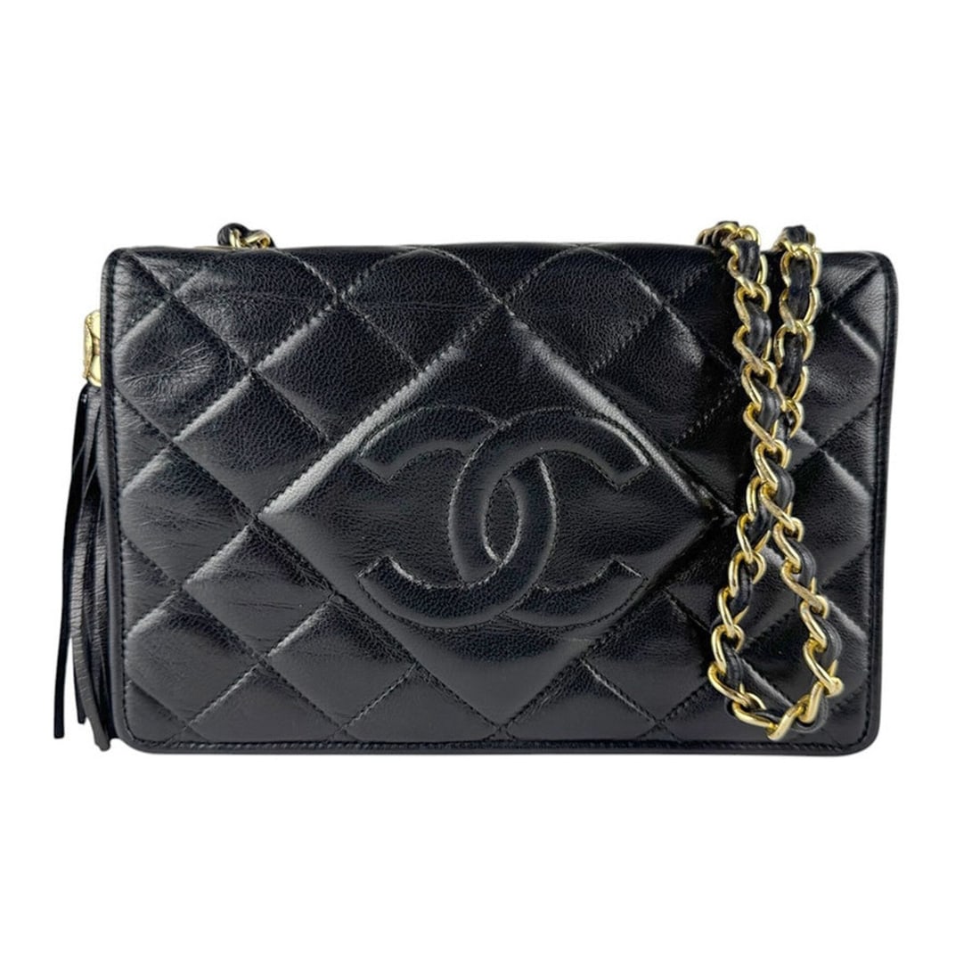 Chanel CHANEL Shoulder Bag Leather Black Women's z9309: --- Catalog ---Category: SizeSize (HxWxD): 13cm x 20cm x 6cm / 5.11'' x 7.87'' x 2.36''Category: DesignType: Shoulder bagColor: BlackGender: WomenMaterial: Leather Category: GeneralBrand: ChanelCountr