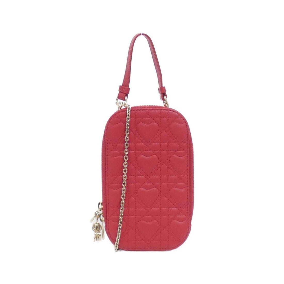 Christian Dior DIORAMOUR Lady Phone Holder S0872ONHG Case: --- Catalog ---Category: SizeSize (HxWxD): 18cm x 1.05cm x 2.5cm / 7.08'' x 0.41'' x 0.98''Category: DesignType: Shoulder bagColor: Red colorGender: WomenMaterial: Leather Hardware Color: GoldLeather/