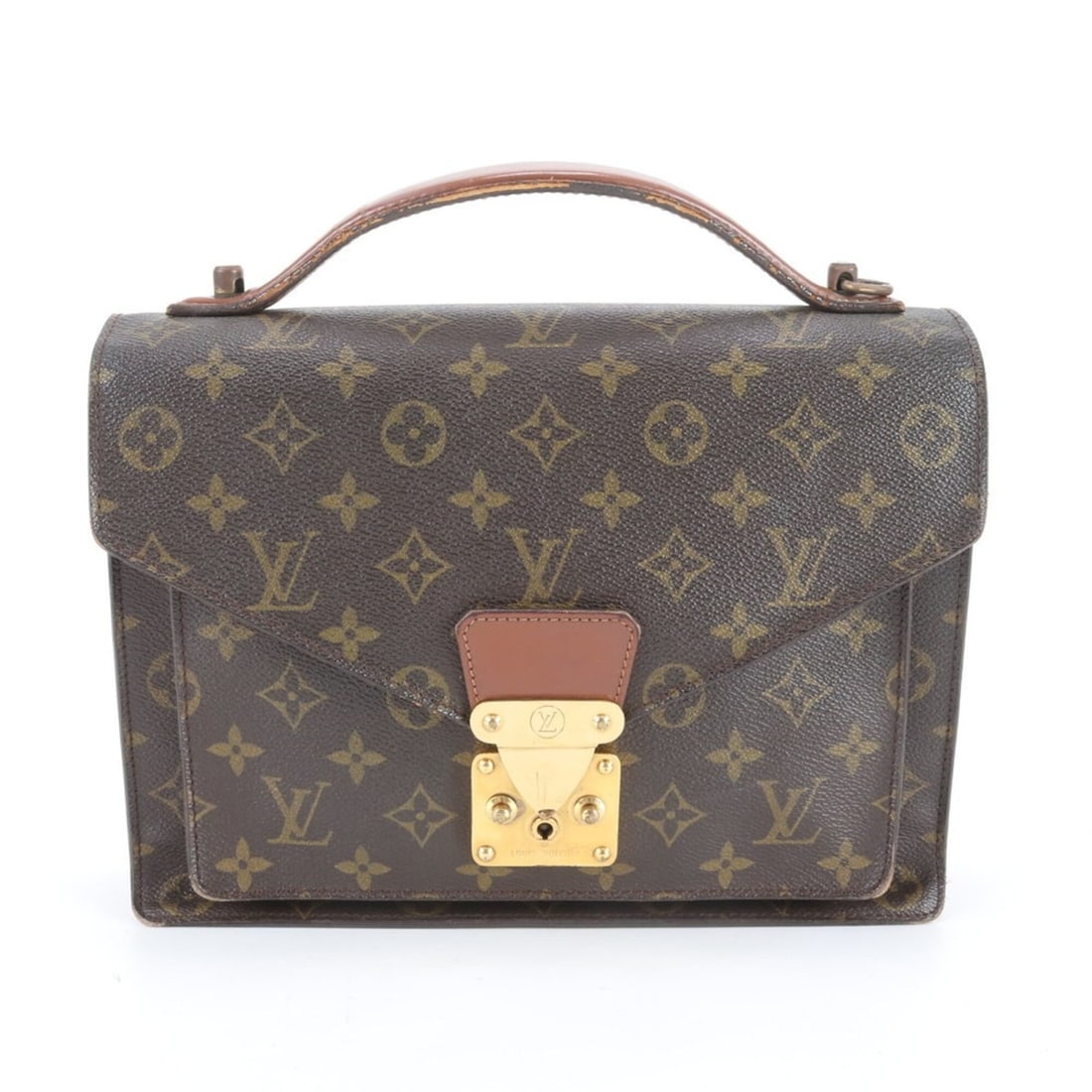 Louis Vuitton Monogram Monceau M51185 Leather Handbag Clutch for Women: --- Catalog ---Category: SizeSize (HxWxD): 20cm x 28cm x 7cm / 7.87'' x 11.02'' x 2.75''Category: DesignType: HandbagColor: BrownGender: WomenMaterial: Leather , Coated canvas Category: GeneralBrand: 