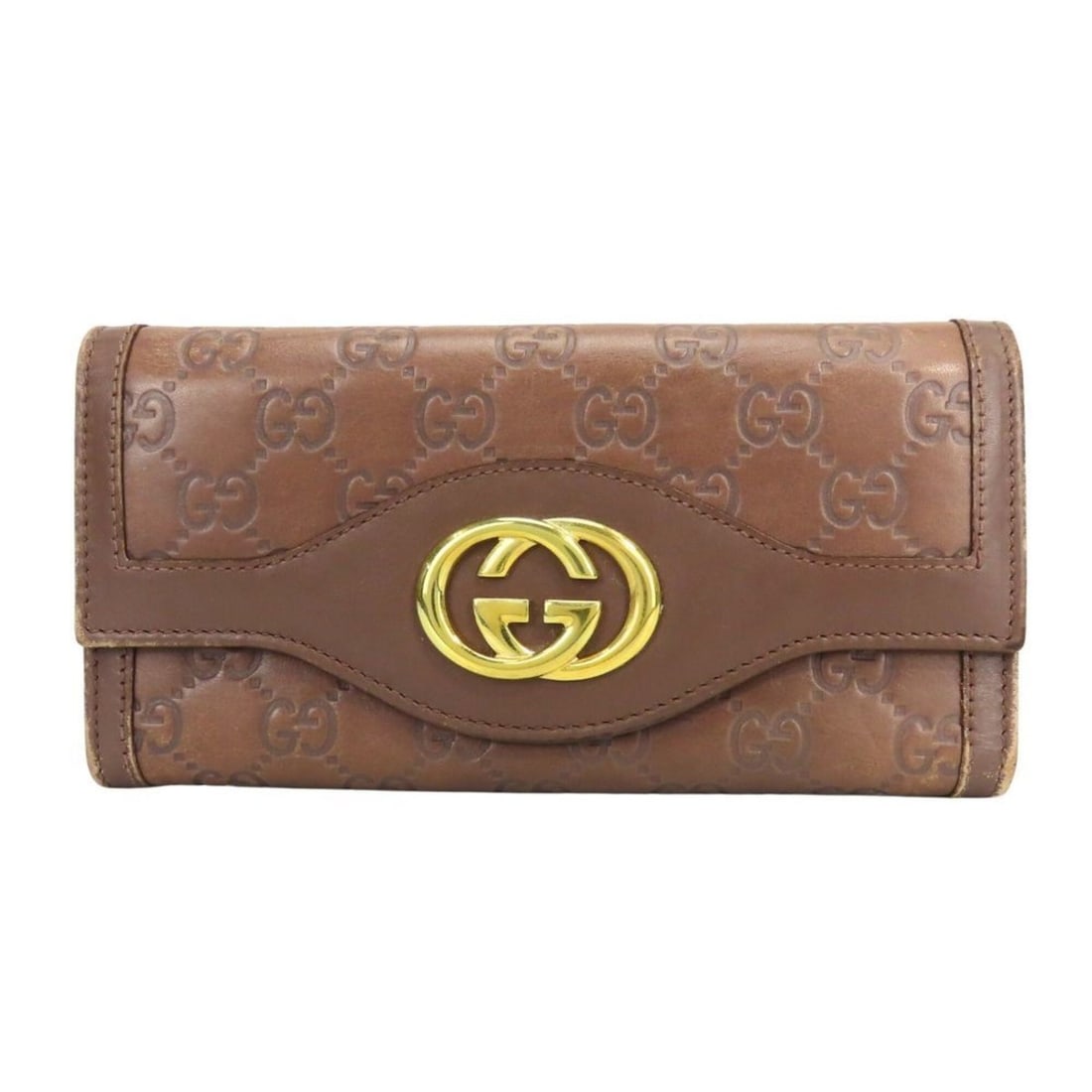 Gucci Long Wallet Interlocking G 282431 Shima Leather Brown Gold Hardware Bi-fold Women's GUCCI: --- Catalog ---Category: SizeSize (HxWxD): 9cm x 19cm x 3cm / 3.54'' x 7.48'' x 1.18''Category: DesignType: Long wallet (bi-fold)Color: BrownGender: WomenMaterial: Leather Category: GeneralBrand: Gucc
